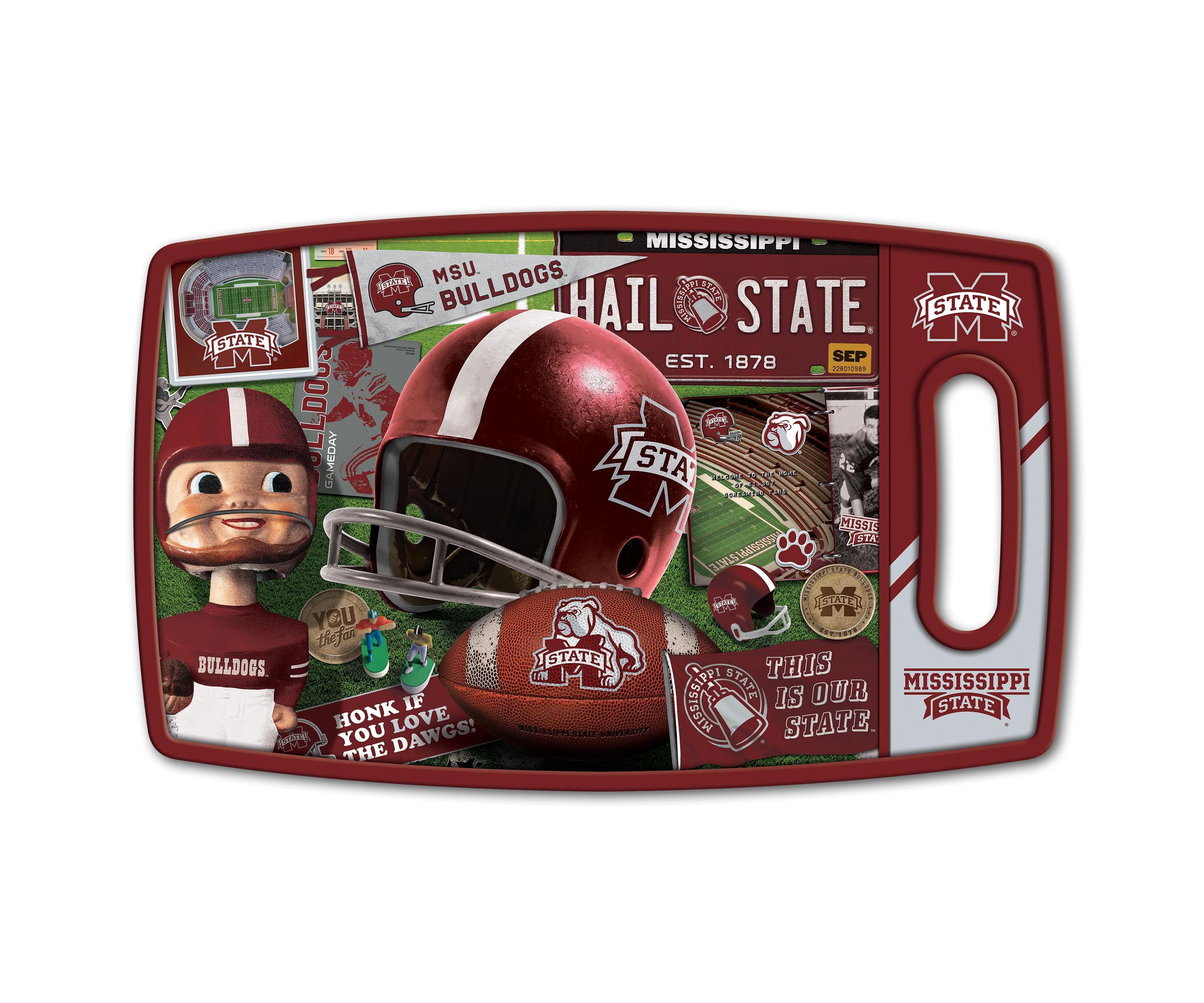 YouTheFan NCAA Mississippi State Bulldogs Retro Series Cutting Board