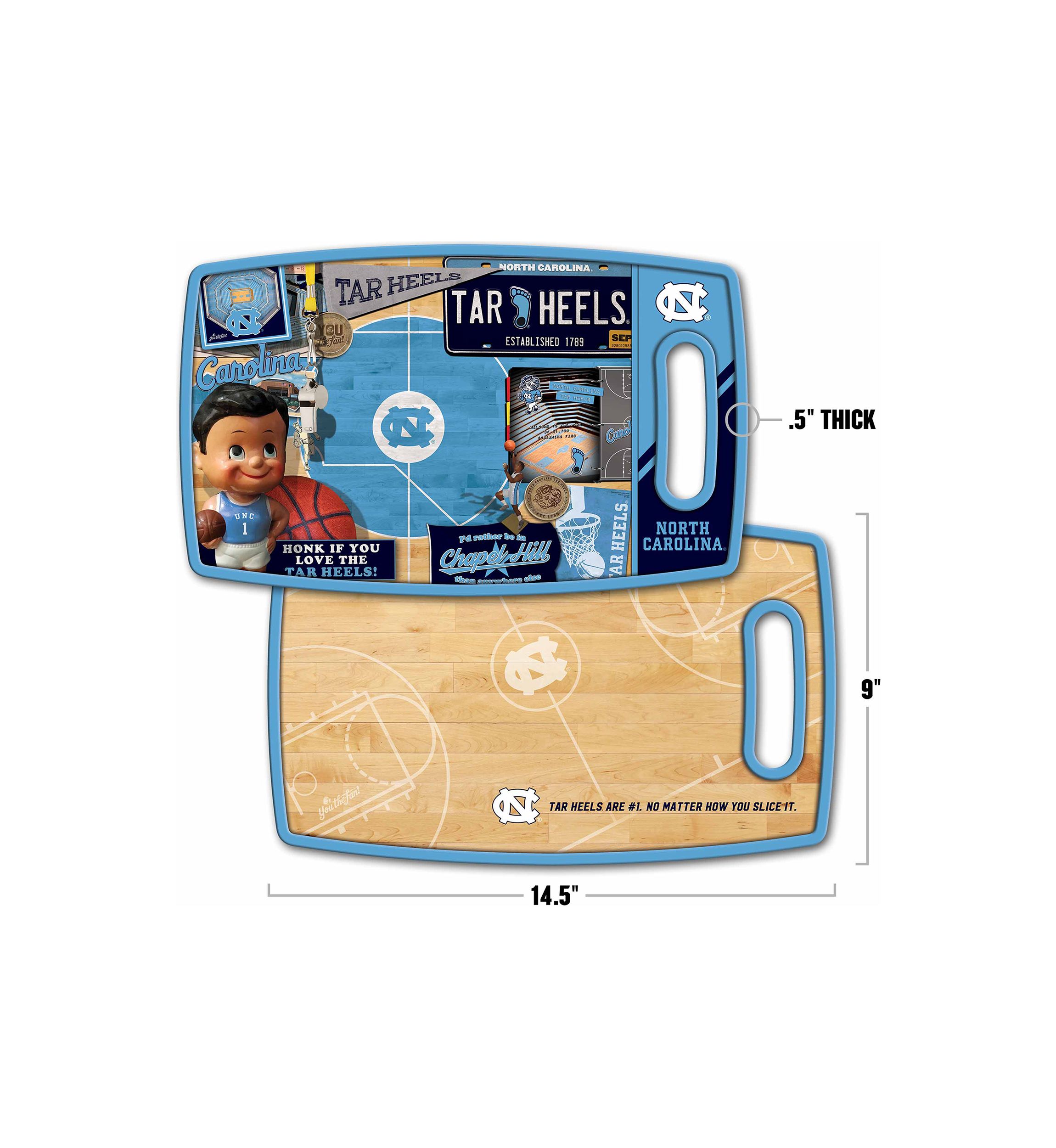 YouTheFan NCAA North Carolina Tar Heels Retro Series Cutting Board
