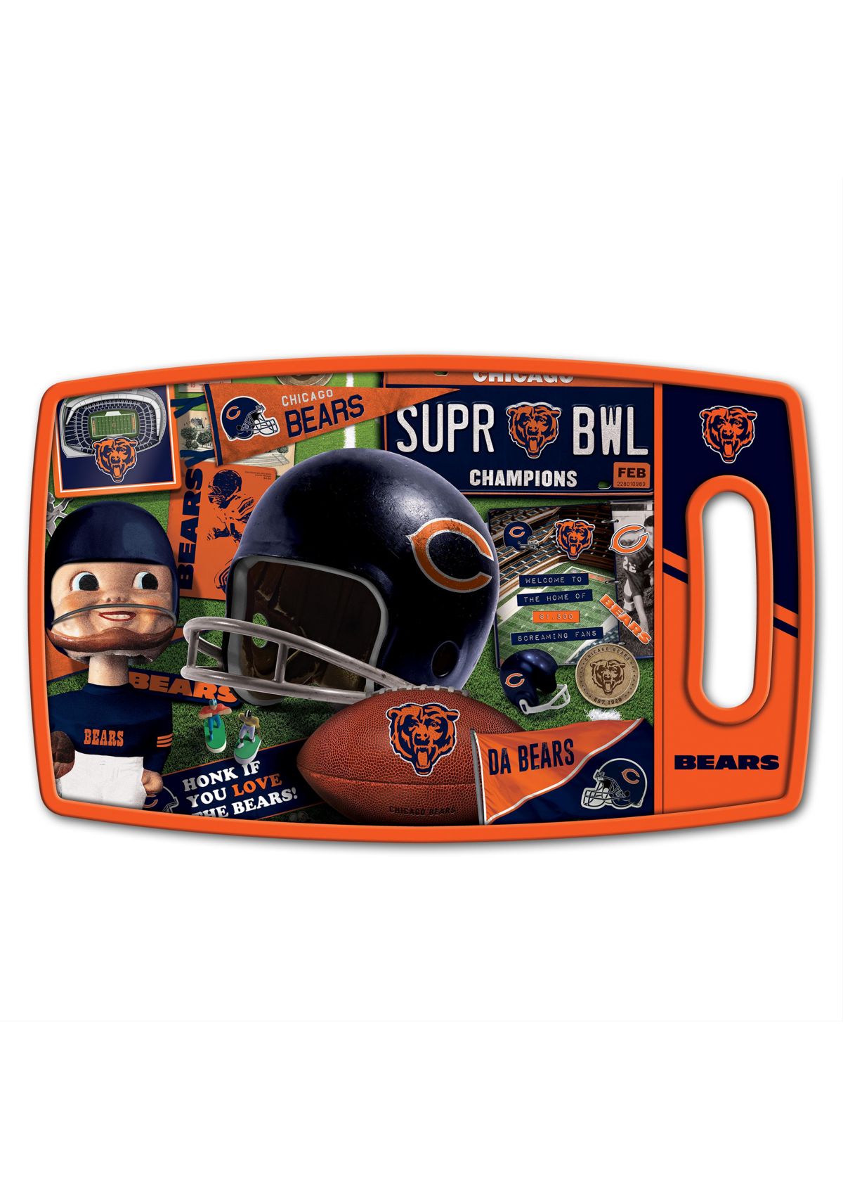 YouTheFan NFL Chicago Bears Retro Series Cutting Board