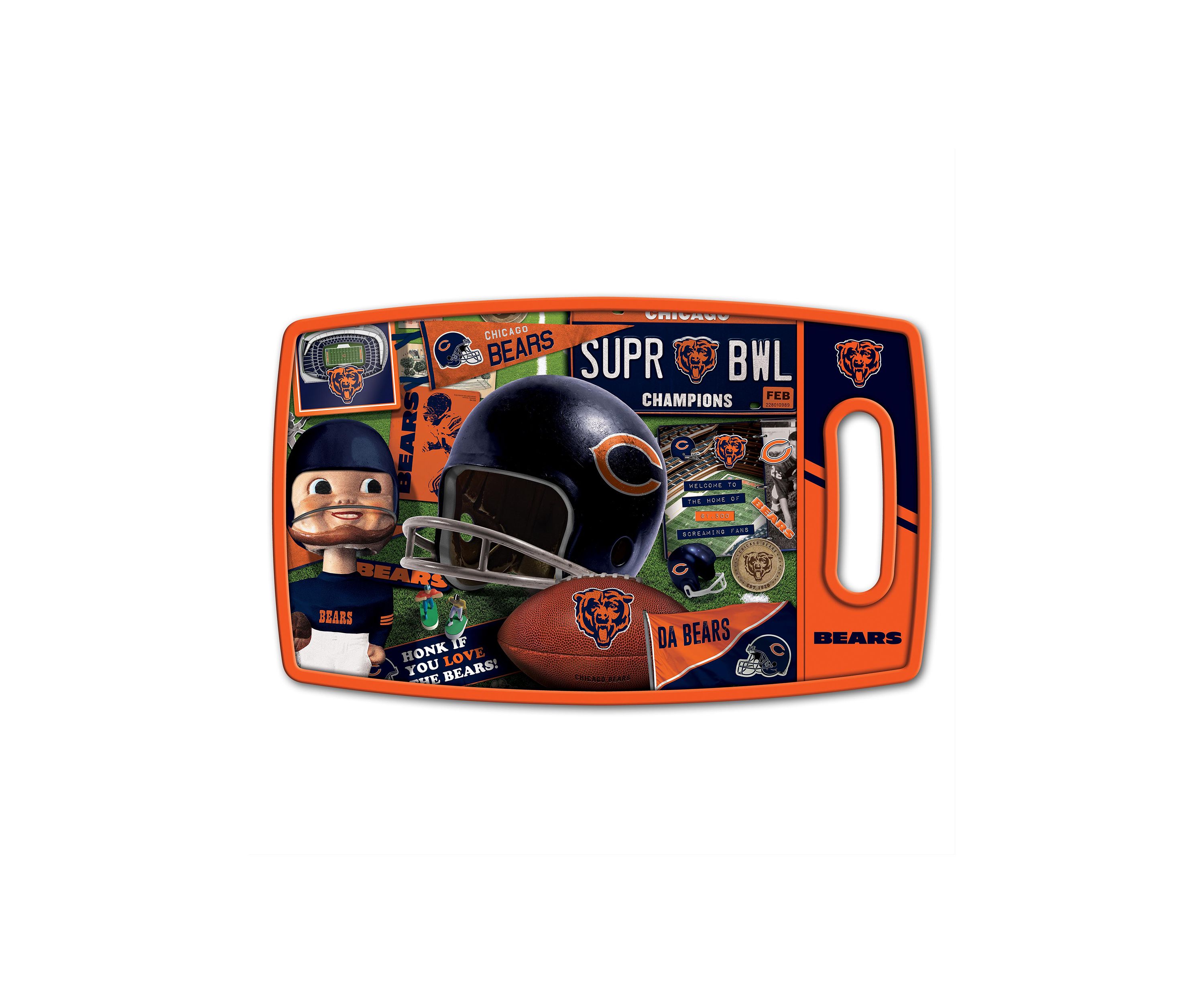 YouTheFan NFL Chicago Bears Retro Series Cutting Board