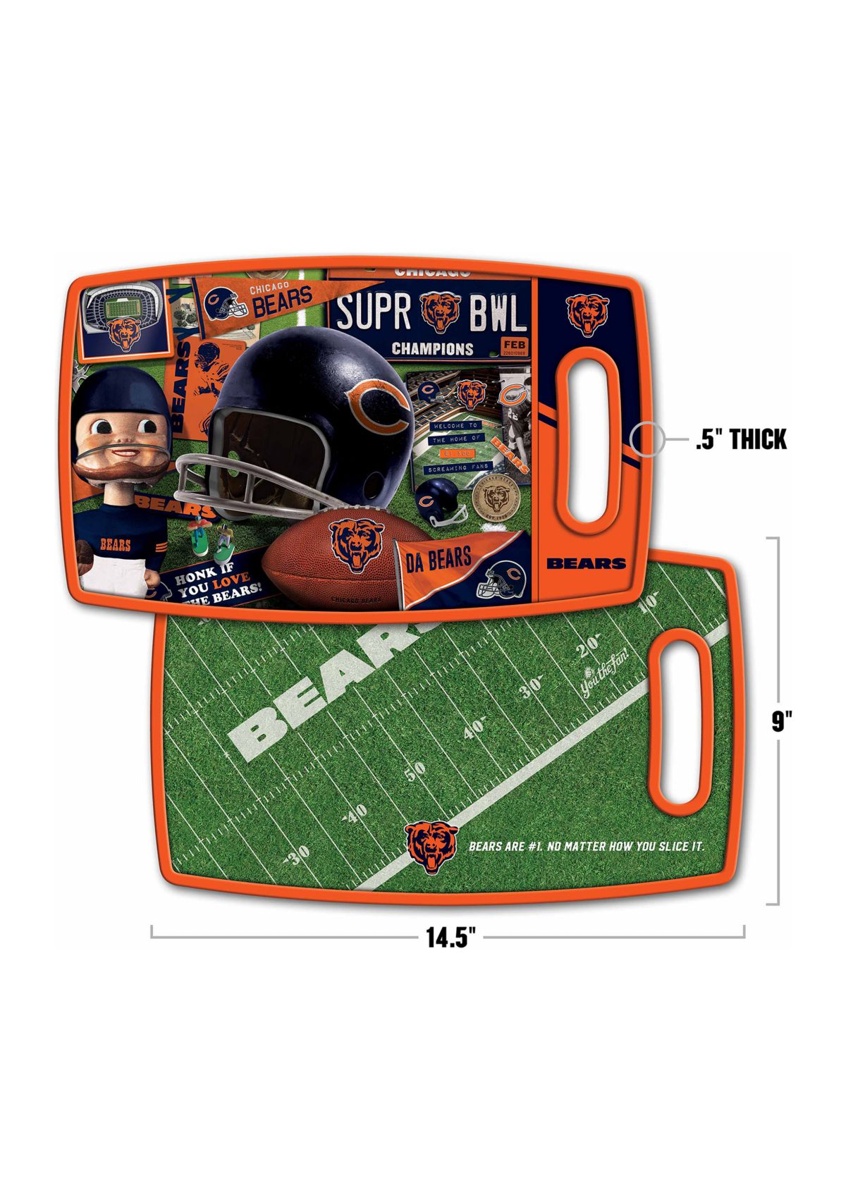 YouTheFan NFL Chicago Bears Retro Series Cutting Board