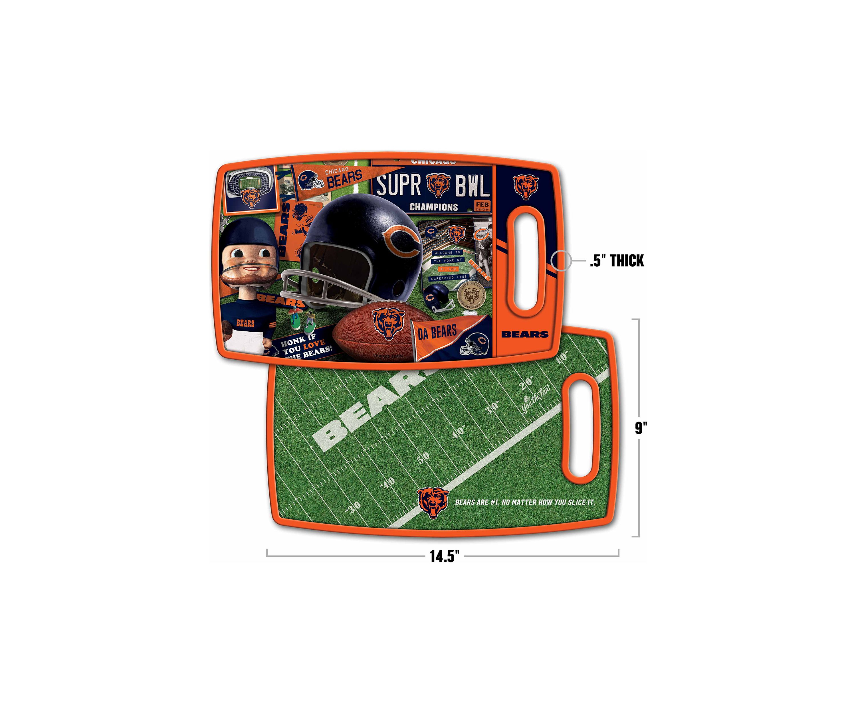 YouTheFan NFL Chicago Bears Retro Series Cutting Board