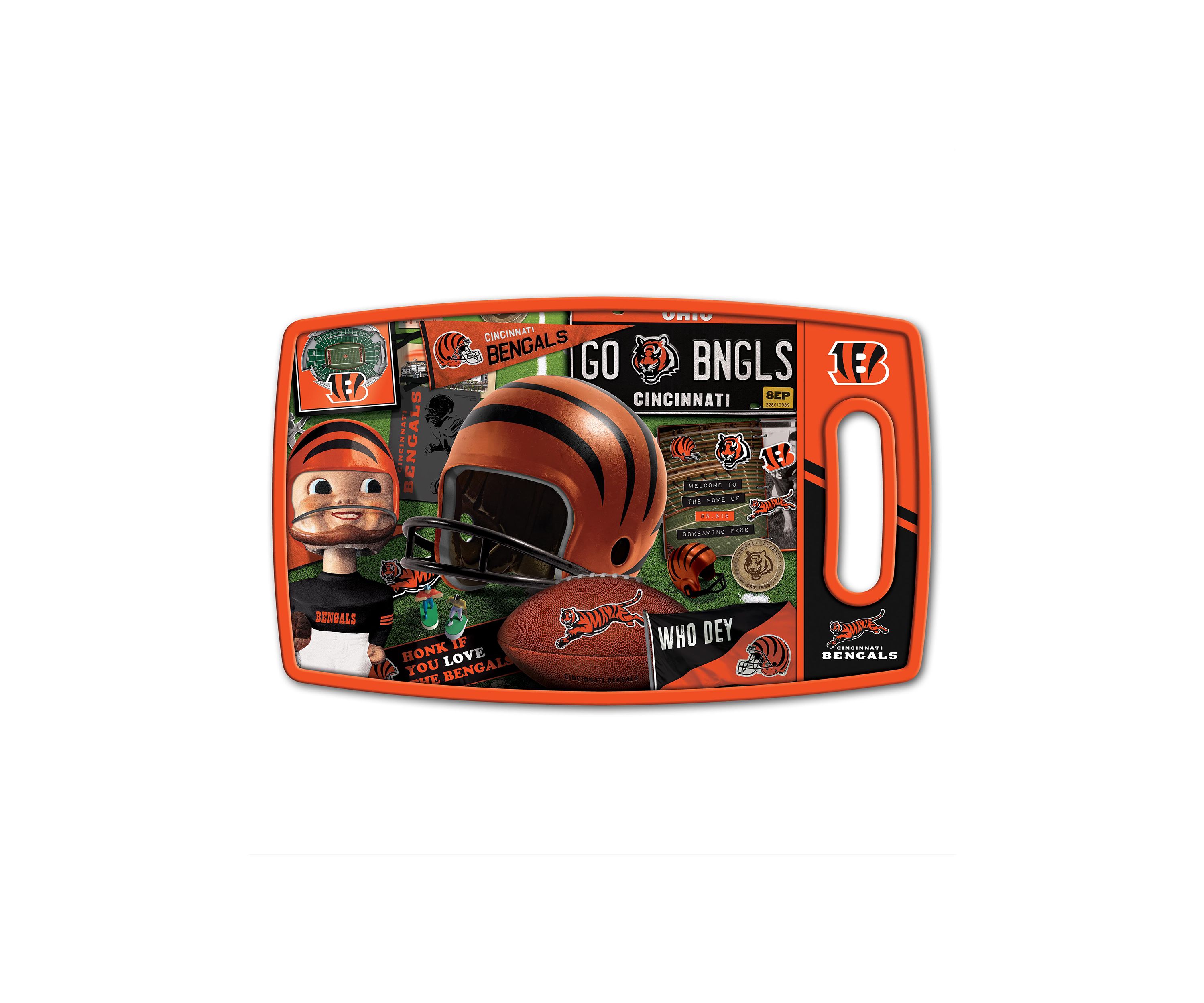 YouTheFan NFL Cincinnati Bengals Retro Series Cutting Board