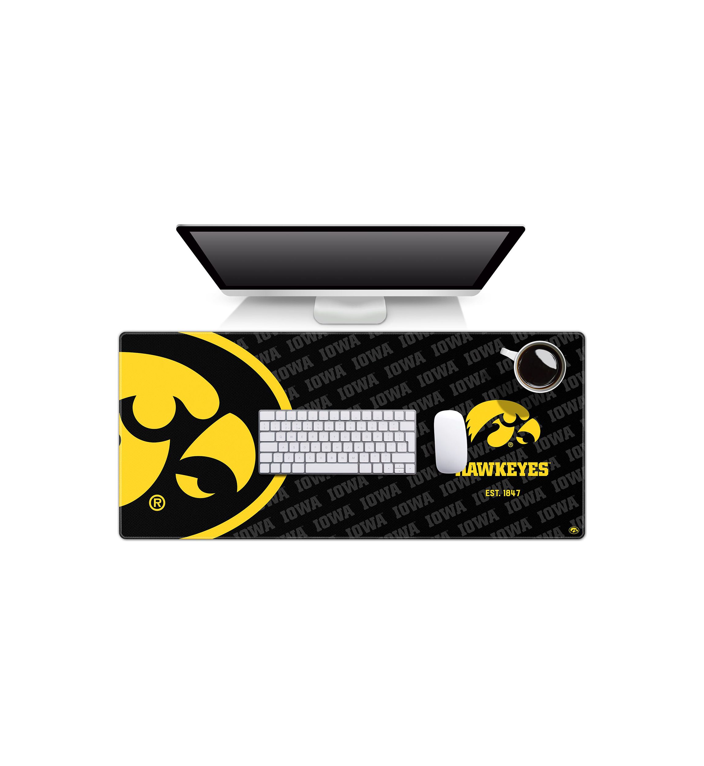 YouTheFan NCAA Iowa Hawkeyes Logo Series Desk Pad