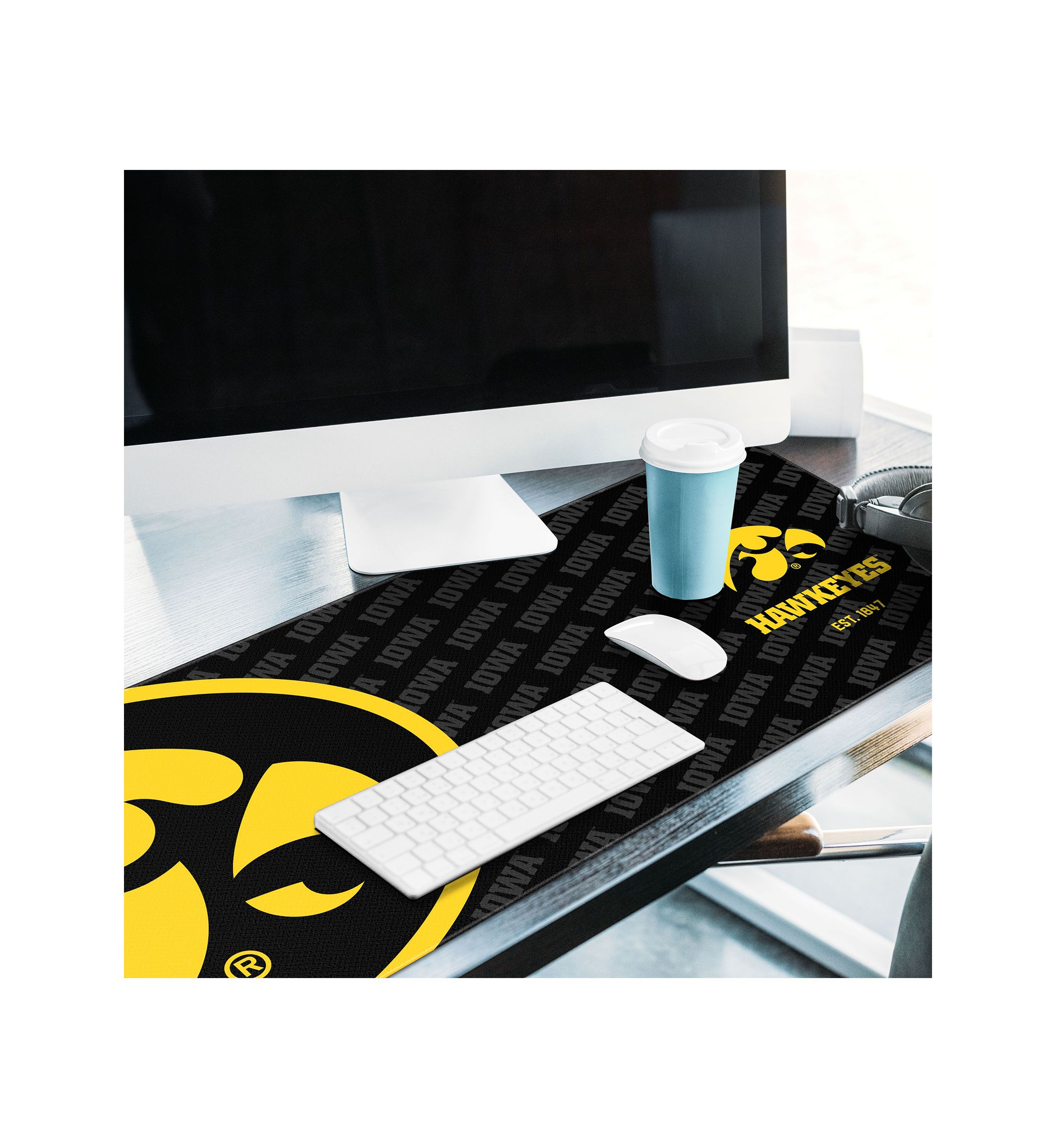 YouTheFan NCAA Iowa Hawkeyes Logo Series Desk Pad