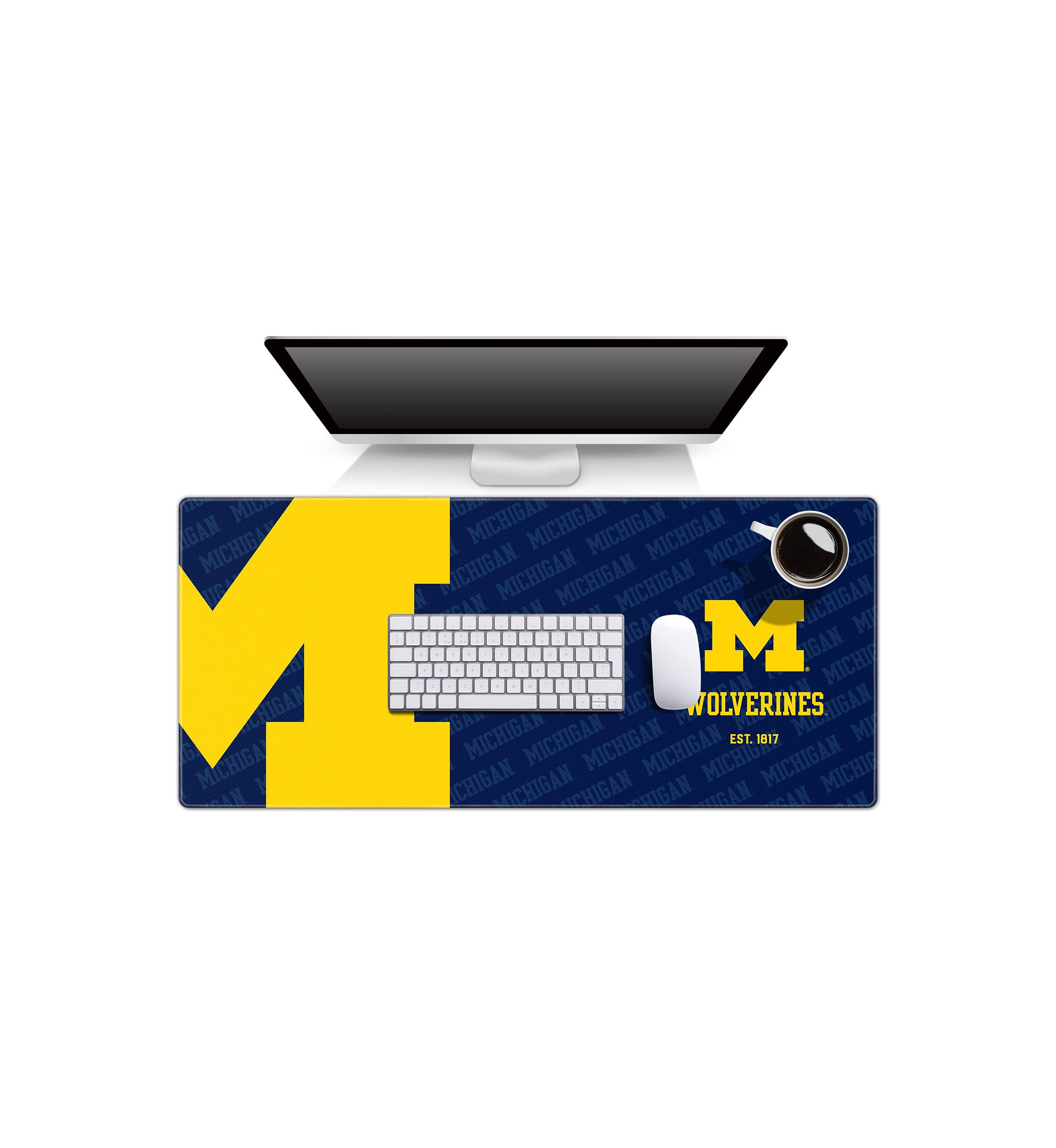 YouTheFan NCAA Michigan Wolverines Logo Series Desk Pad