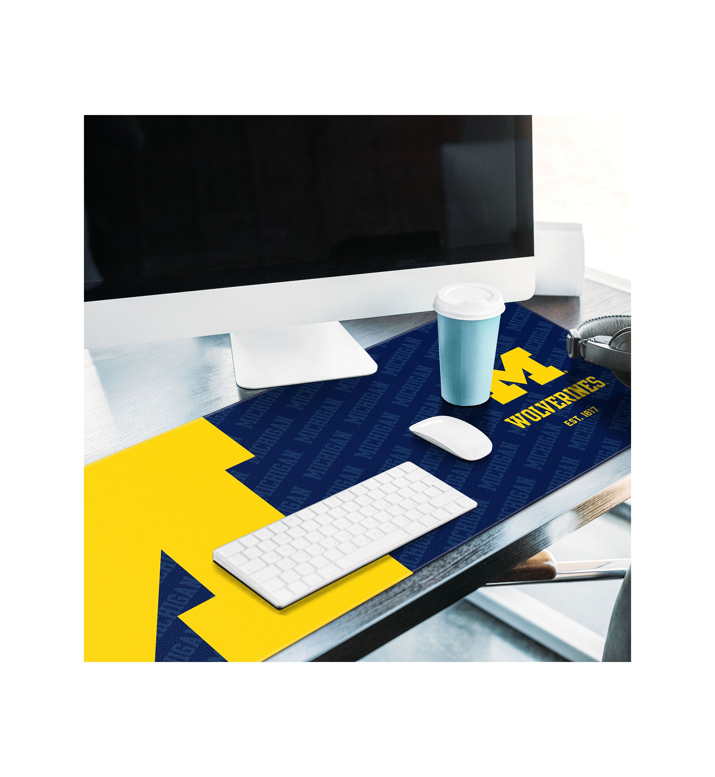 YouTheFan NCAA Michigan Wolverines Logo Series Desk Pad