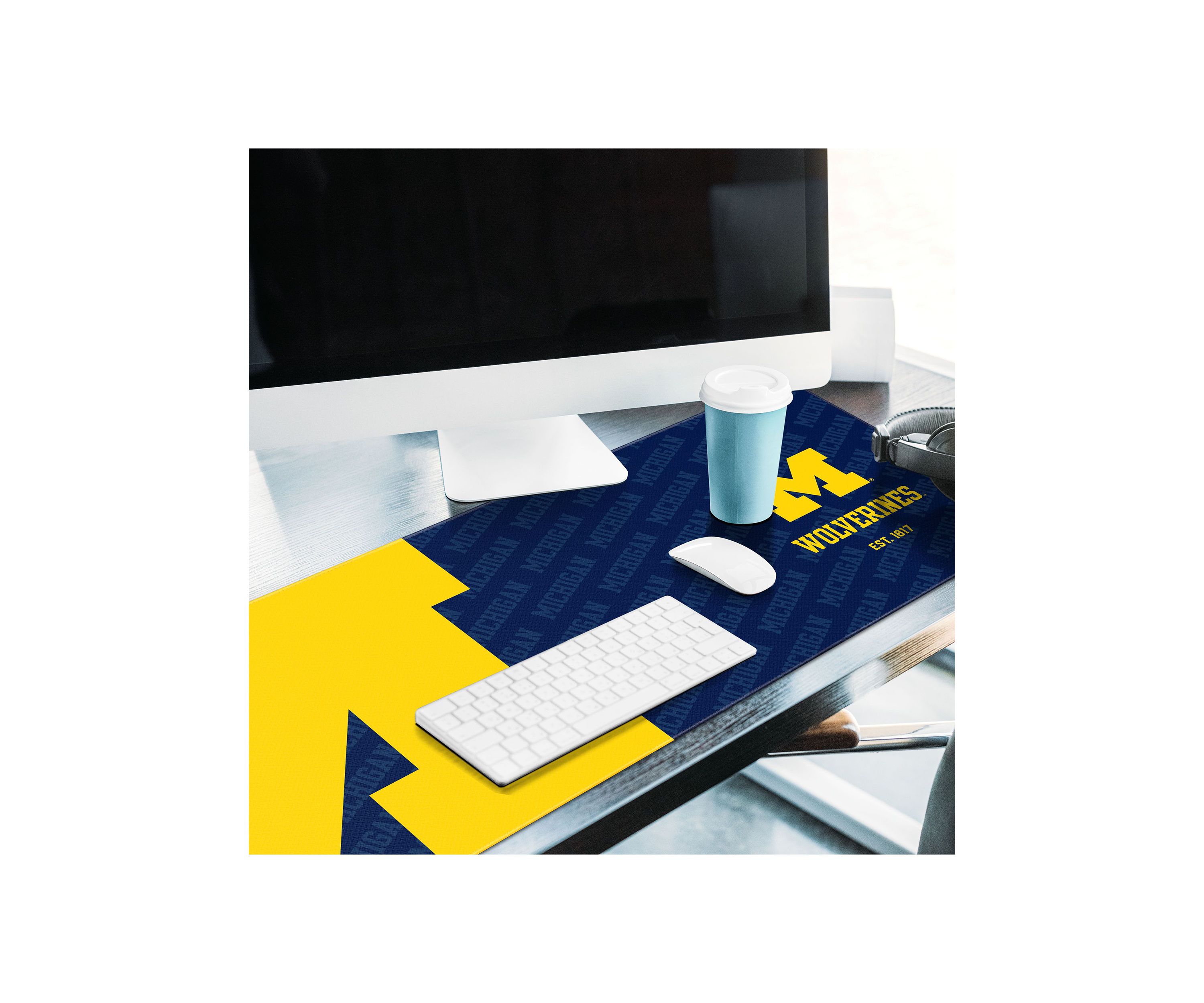 YouTheFan NCAA Michigan Wolverines Logo Series Desk Pad