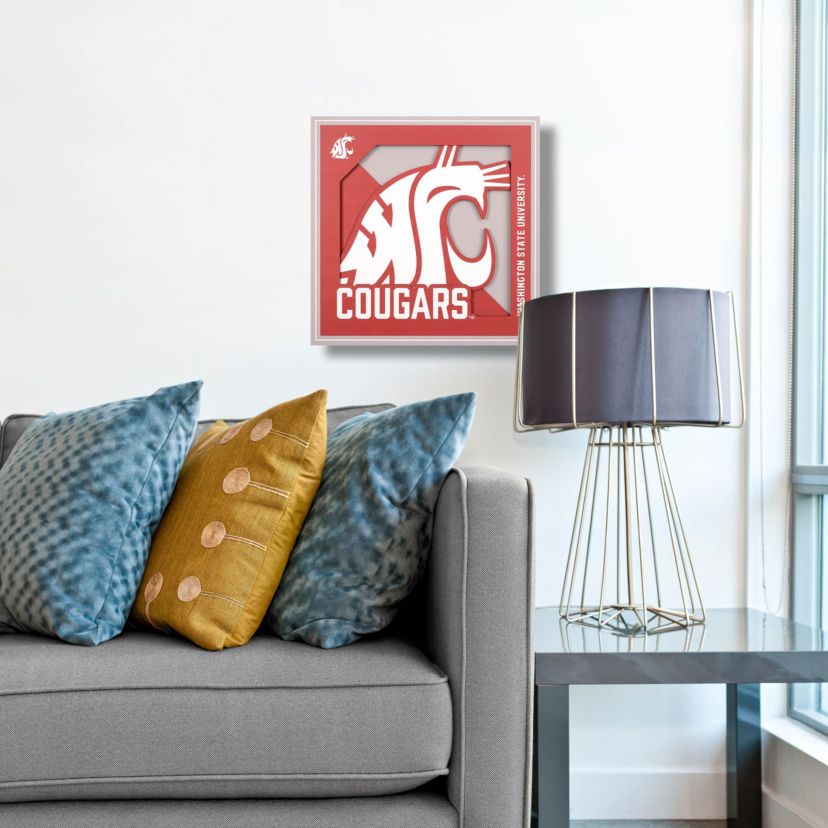 YouTheFan NCAA Washington State Cougars 3D Logo Series Wall Art - 12x12
