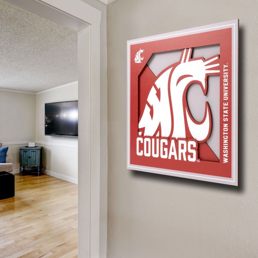 YouTheFan NCAA Washington State Cougars 3D Logo Series Wall Art - 12x12