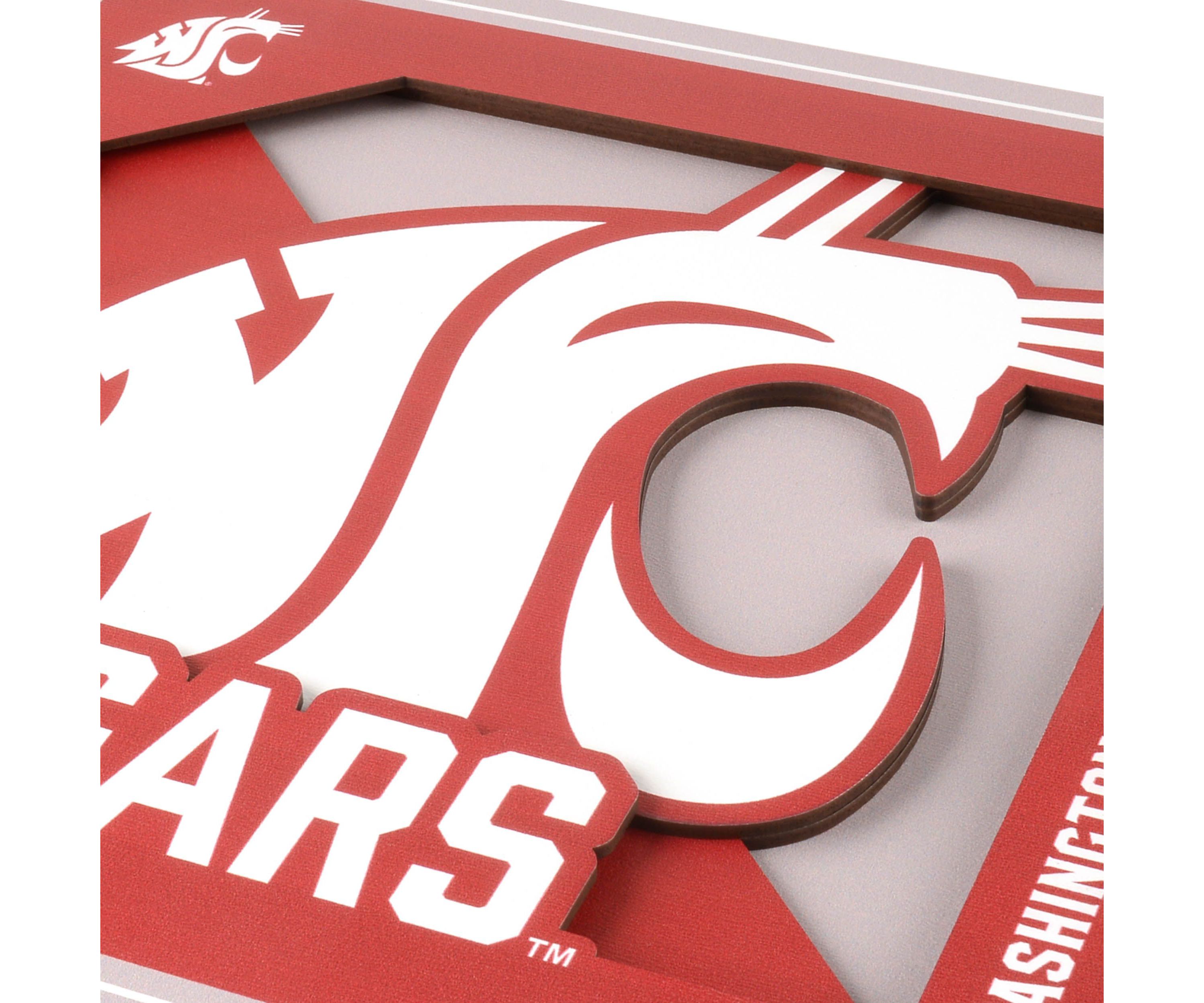 YouTheFan NCAA Washington State Cougars 3D Logo Series Wall Art - 12x12