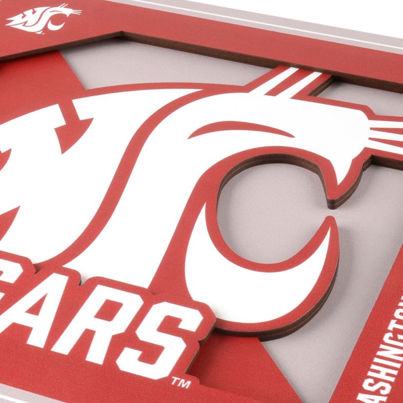 YouTheFan NCAA Washington State Cougars 3D Logo Series Wall Art - 12x12