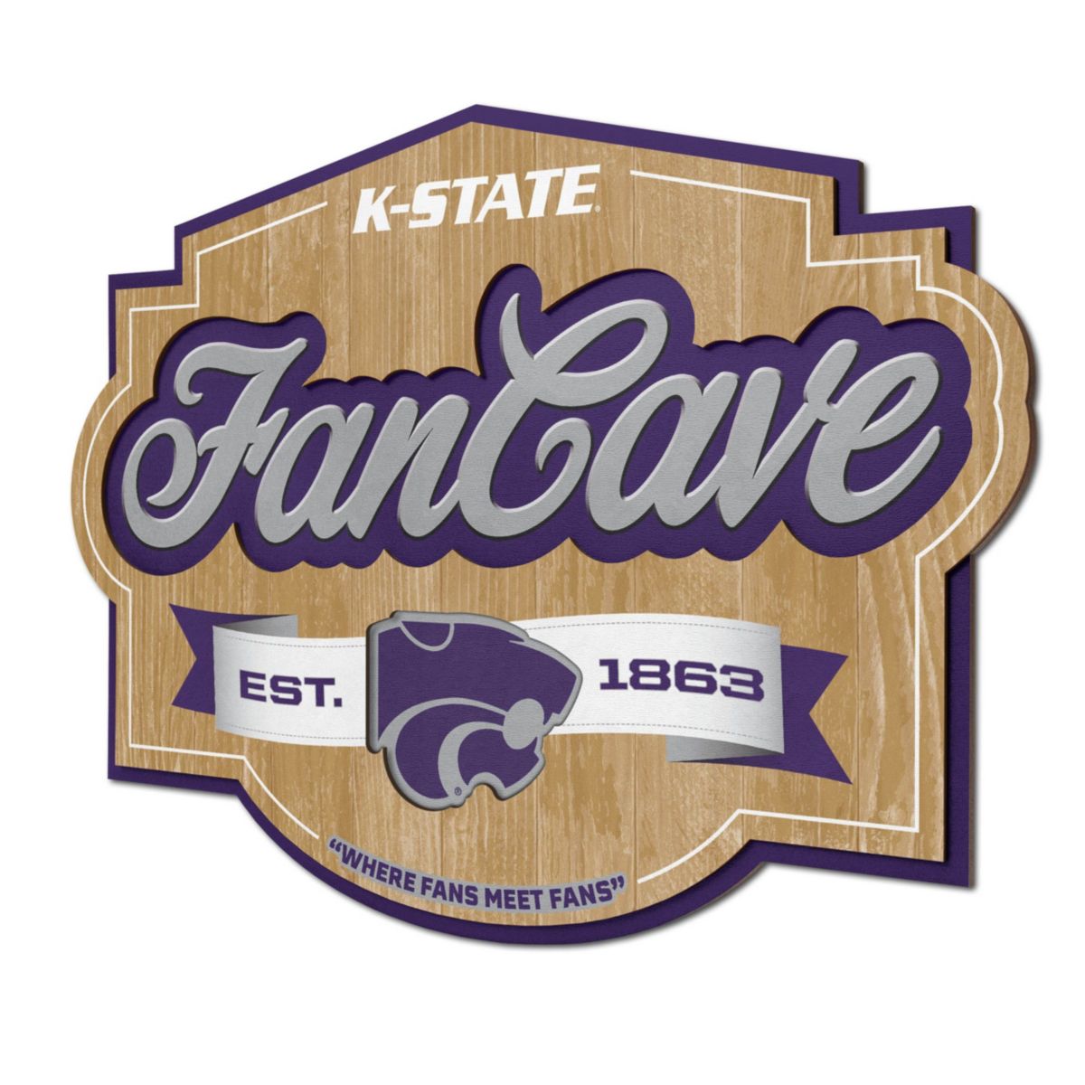YouTheFan NCAA Kansas State Wildcats Fan Cave Sign