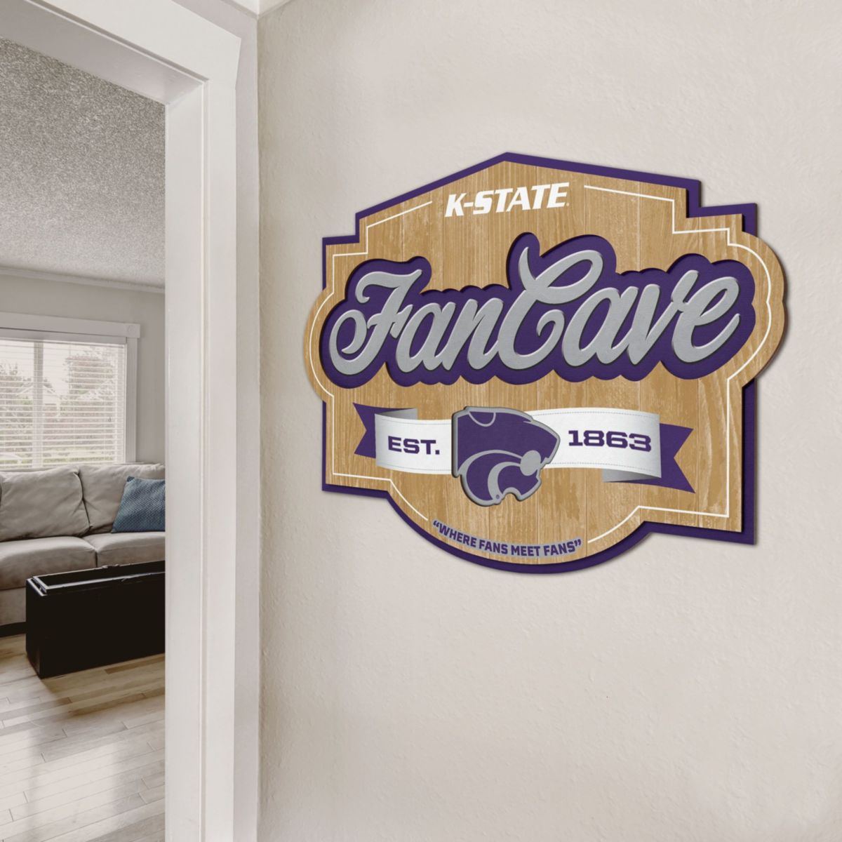 YouTheFan NCAA Kansas State Wildcats Fan Cave Sign