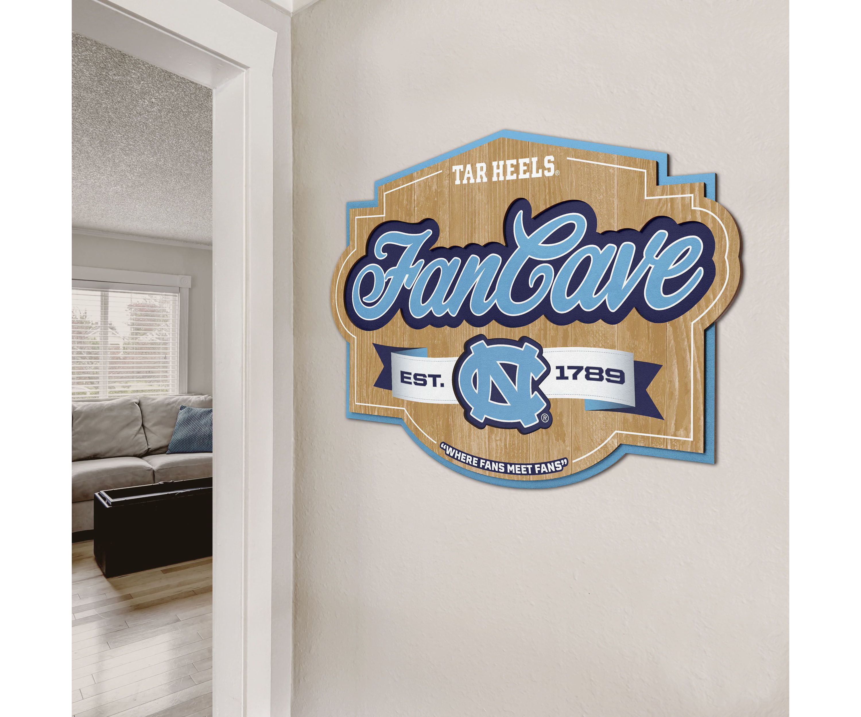 YouTheFan NCAA North Carolina Tar Heels Fan Cave Sign