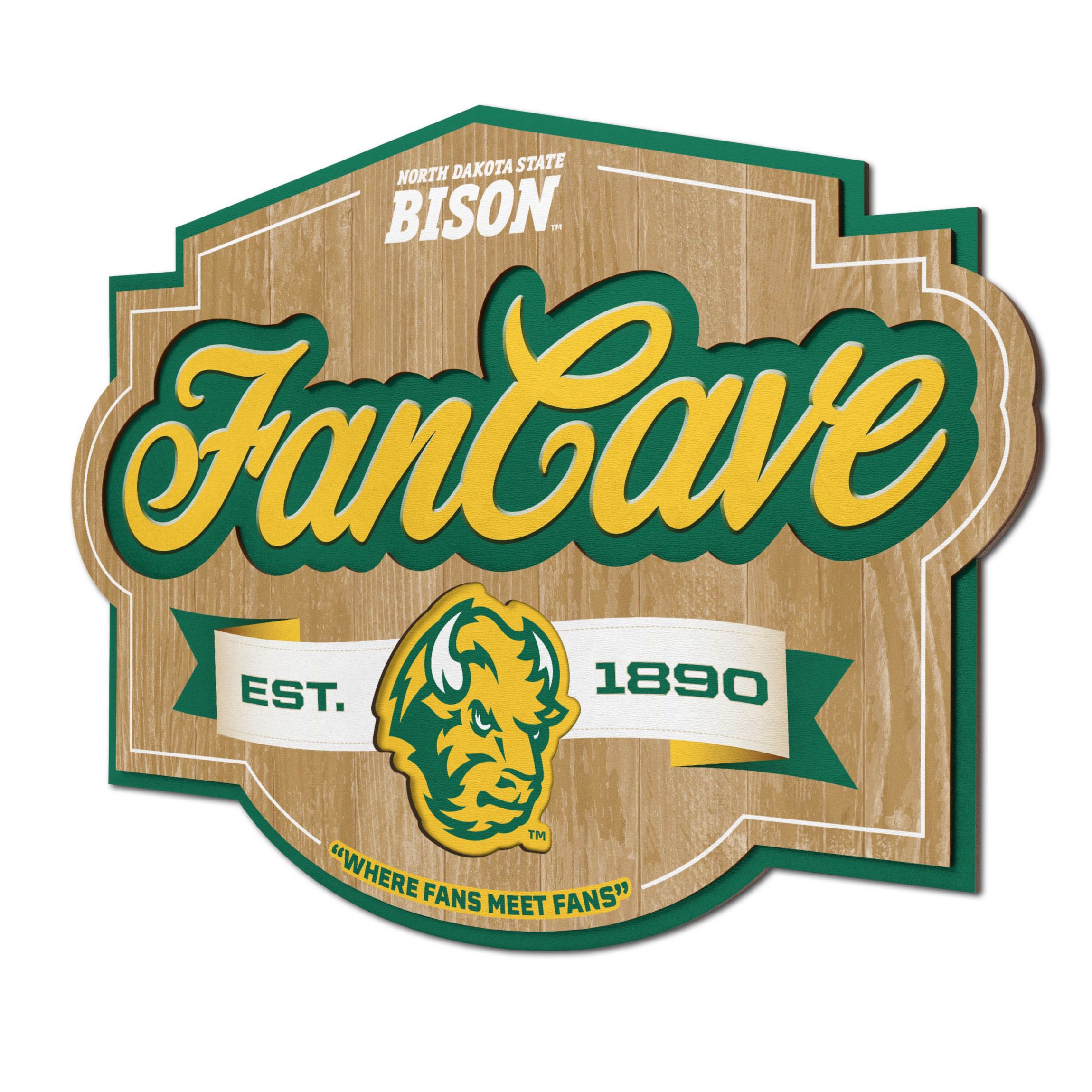 North Dakota Bisons YouTheFan NCAA North Dakota State Bison Fan Cave Sign