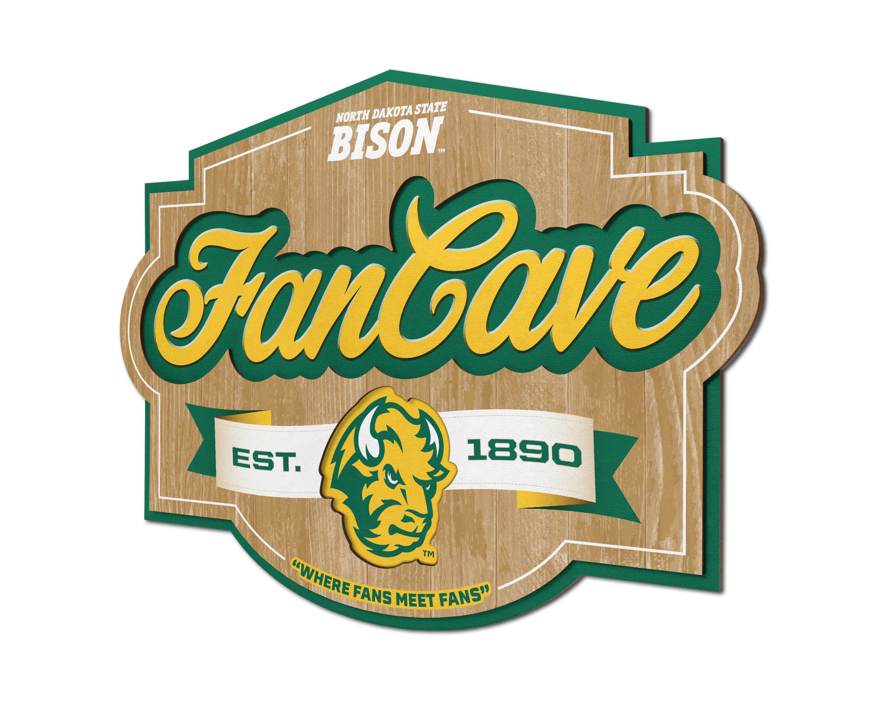 North Dakota Bisons YouTheFan NCAA North Dakota State Bison Fan Cave Sign