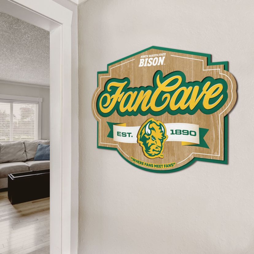 North Dakota Bisons YouTheFan NCAA North Dakota State Bison Fan Cave Sign