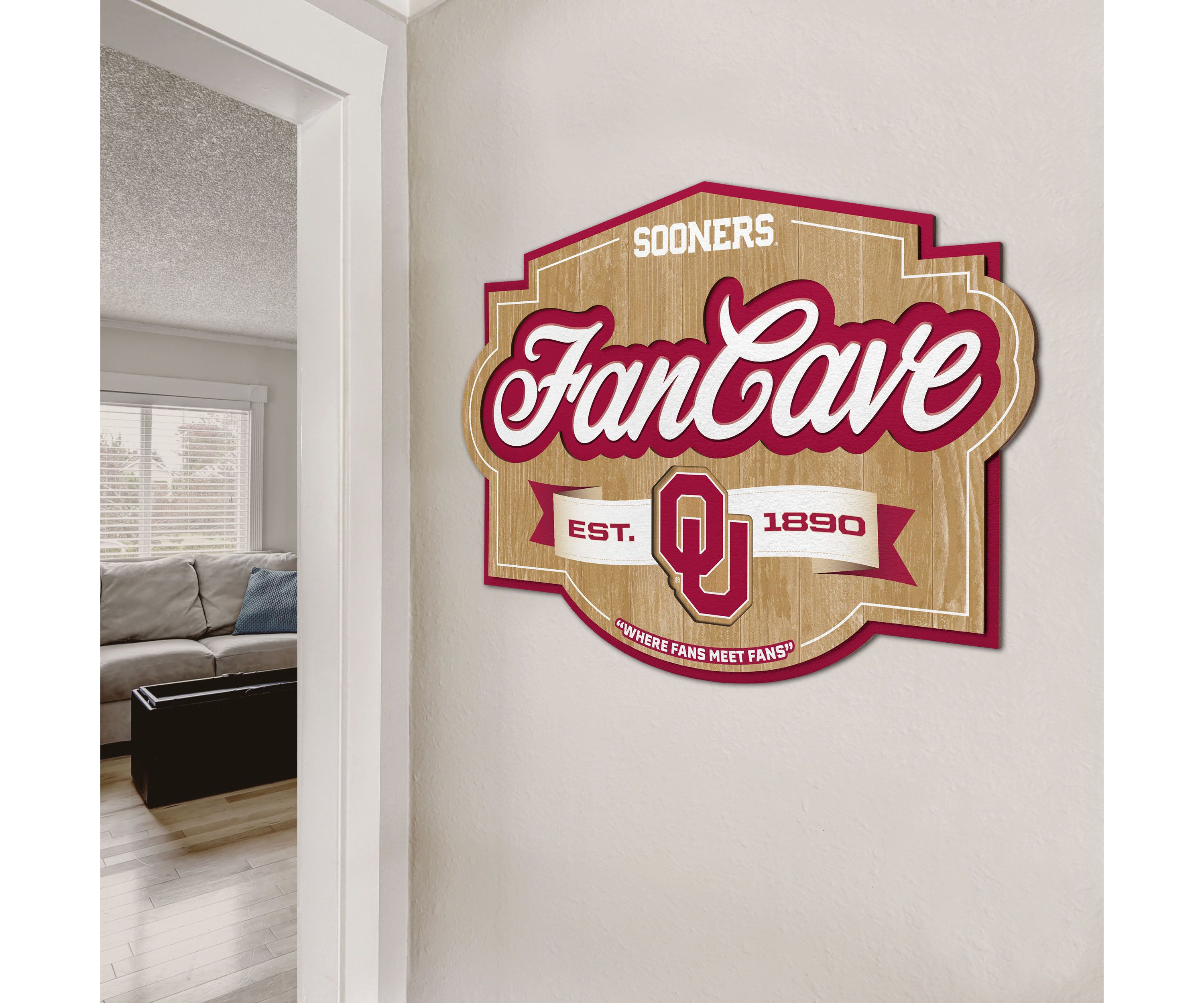 YouTheFan NCAA Oklahoma Sooners Fan Cave Sign