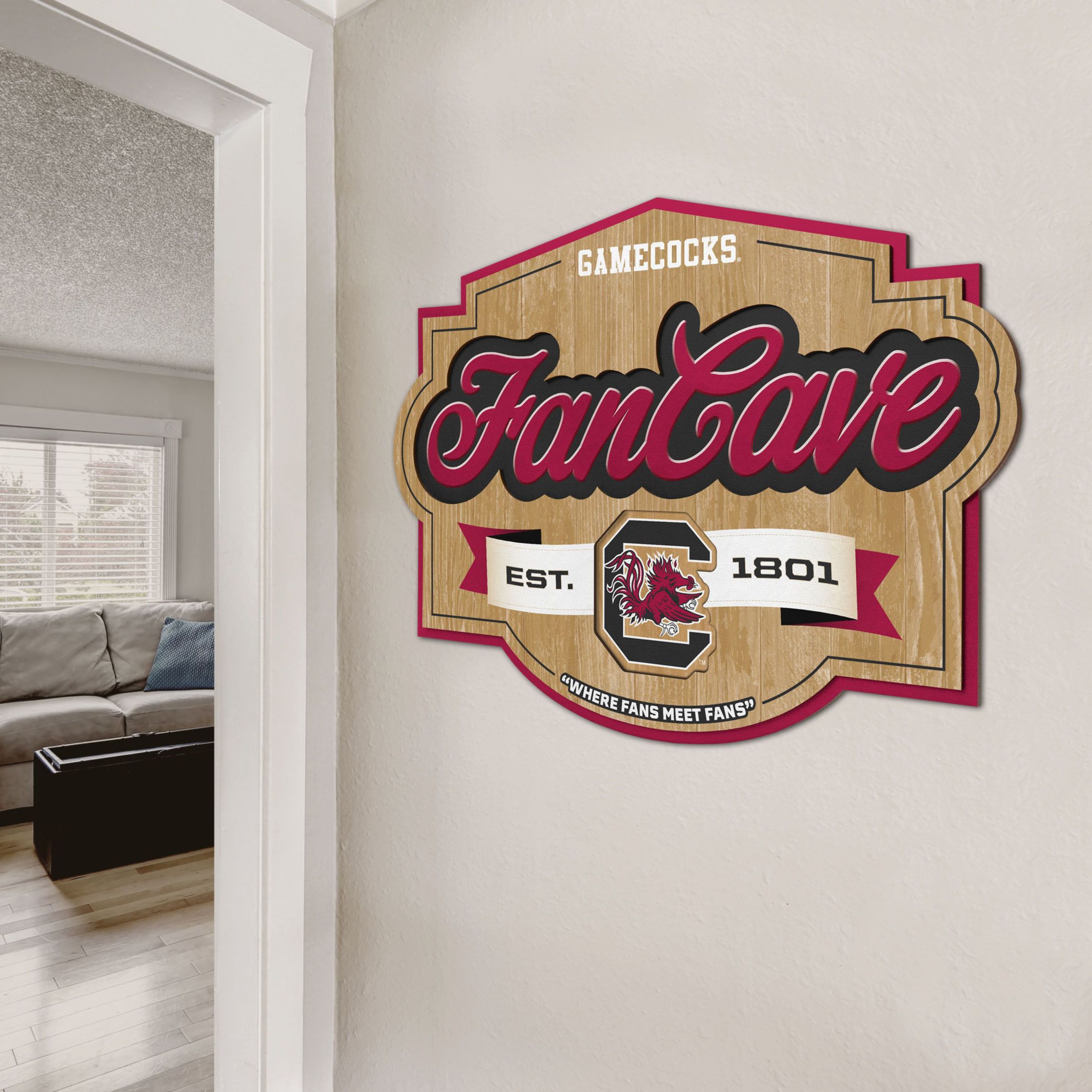 YouTheFan NCAA South Carolina Gamecocks Fan Cave Sign