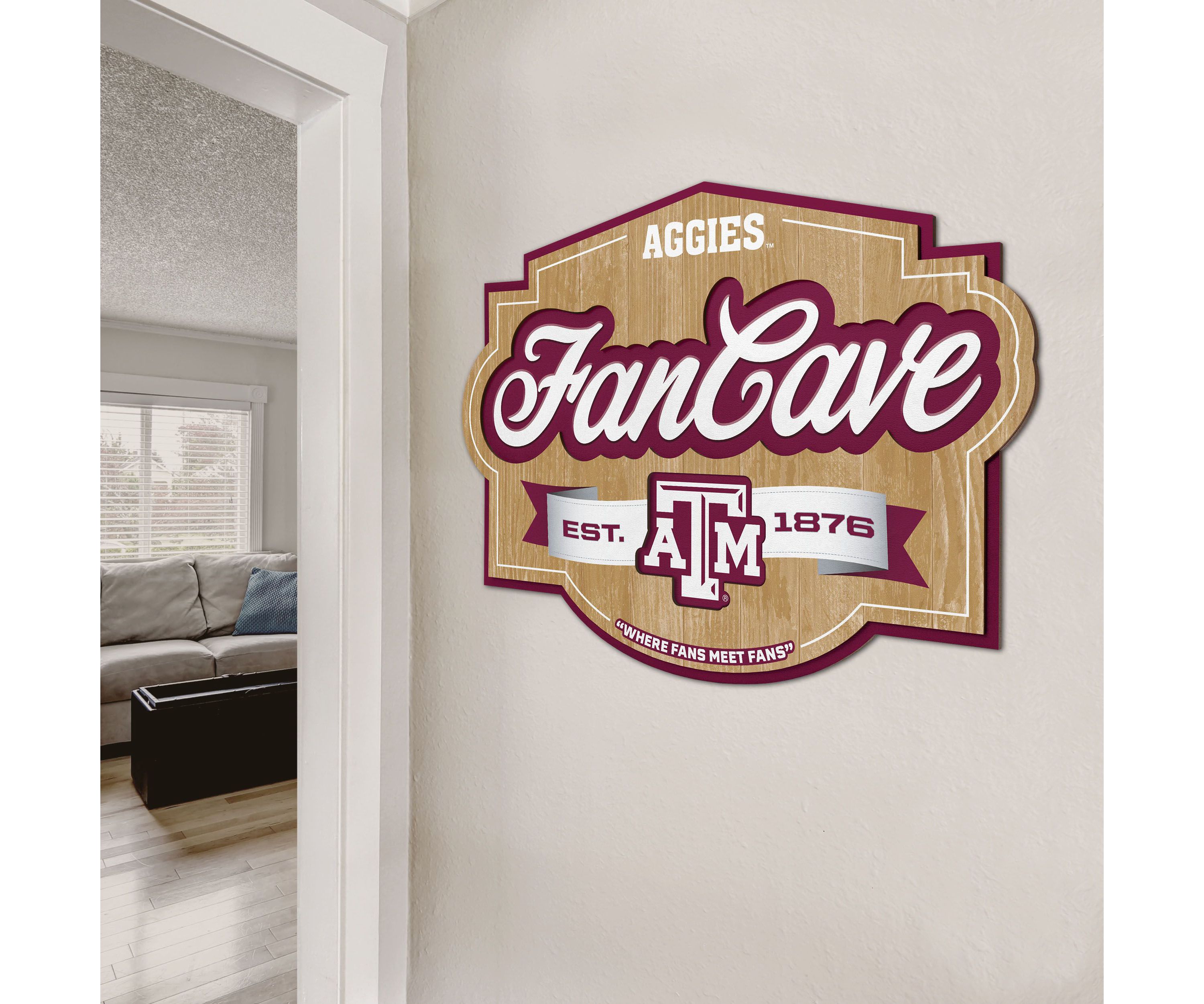 YouTheFan NCAA Texas A&M Aggies Fan Cave Sign