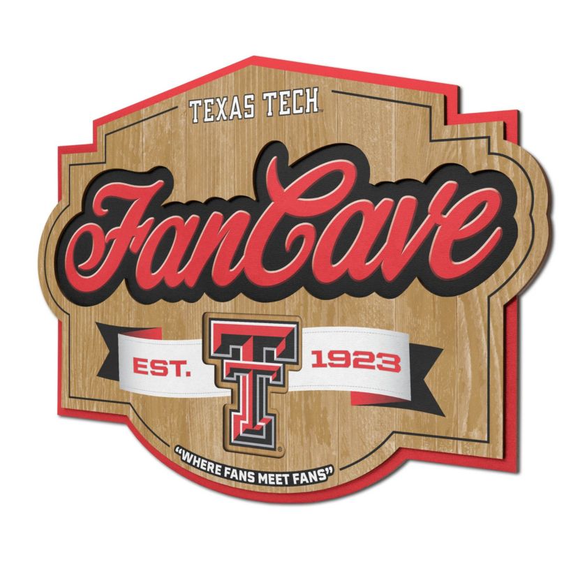 YouTheFan NCAA Texas Tech Red Raiders Fan Cave Sign
