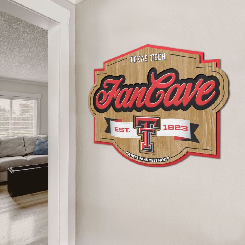YouTheFan NCAA Texas Tech Red Raiders Fan Cave Sign