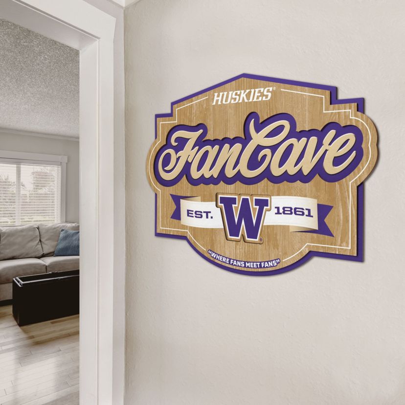 YouTheFan NCAA Washington Huskies Fan Cave Sign