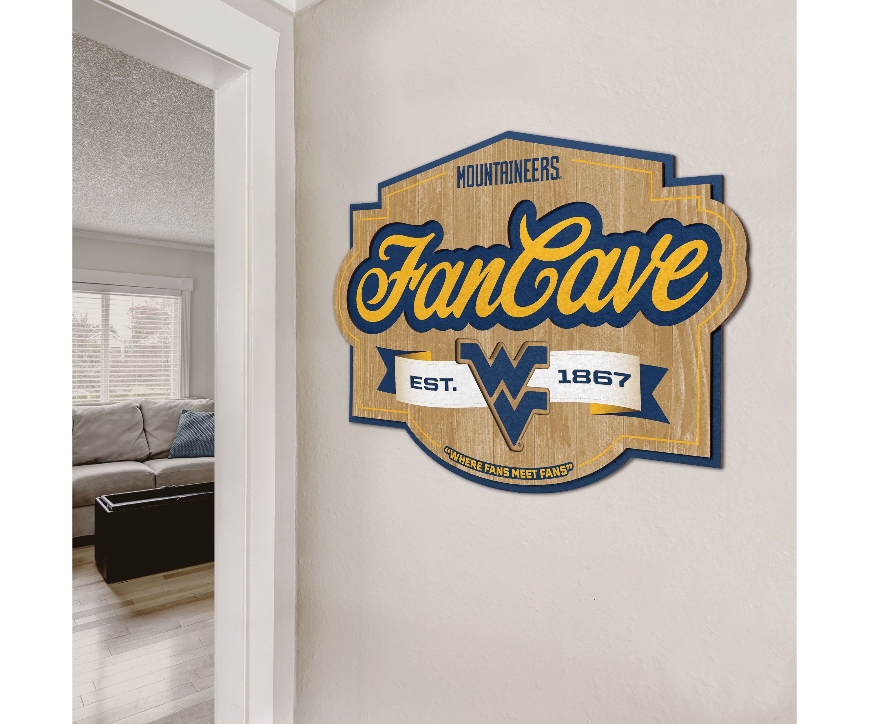 YouTheFan NCAA West Virginia Mountaineers Fan Cave Sign