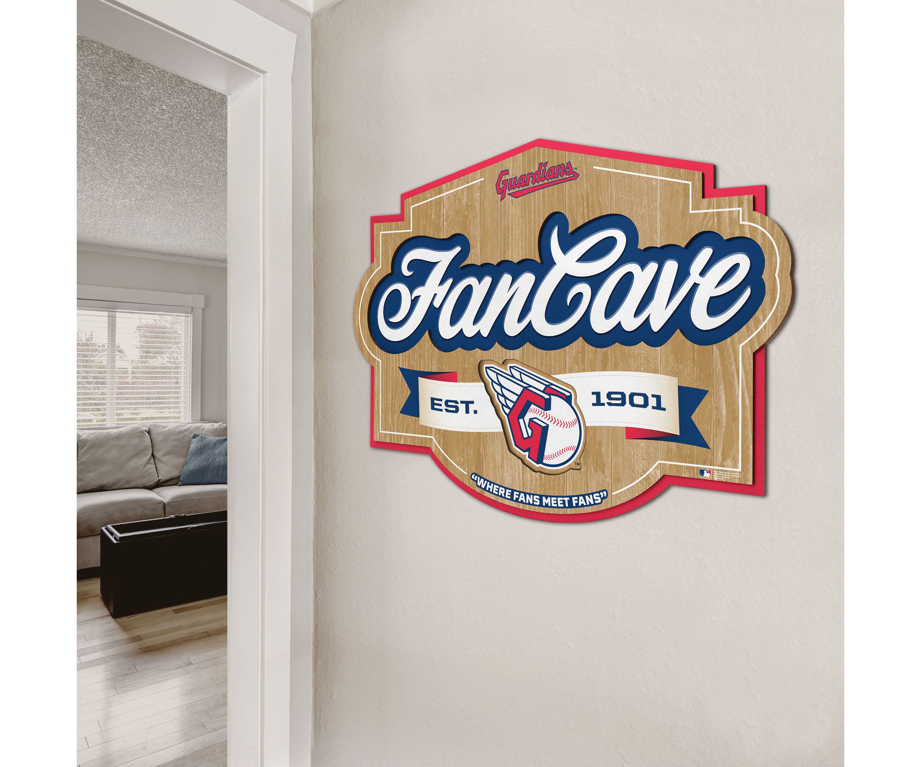 Cleveland Indians YouTheFan MLB Cleveland Guardians Fan Cave Sign