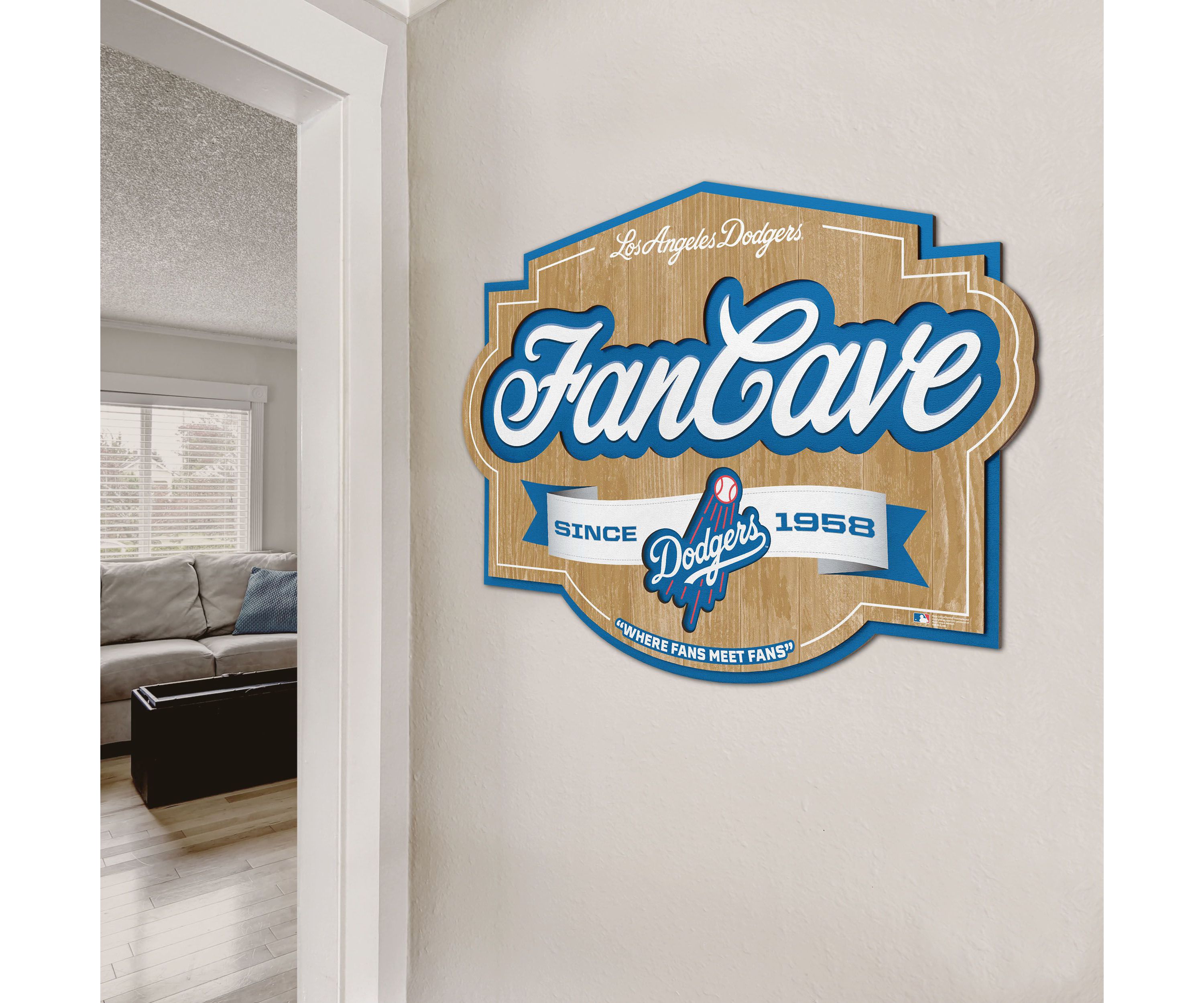 YouTheFan MLB Los Angeles Dodgers Fan Cave Sign