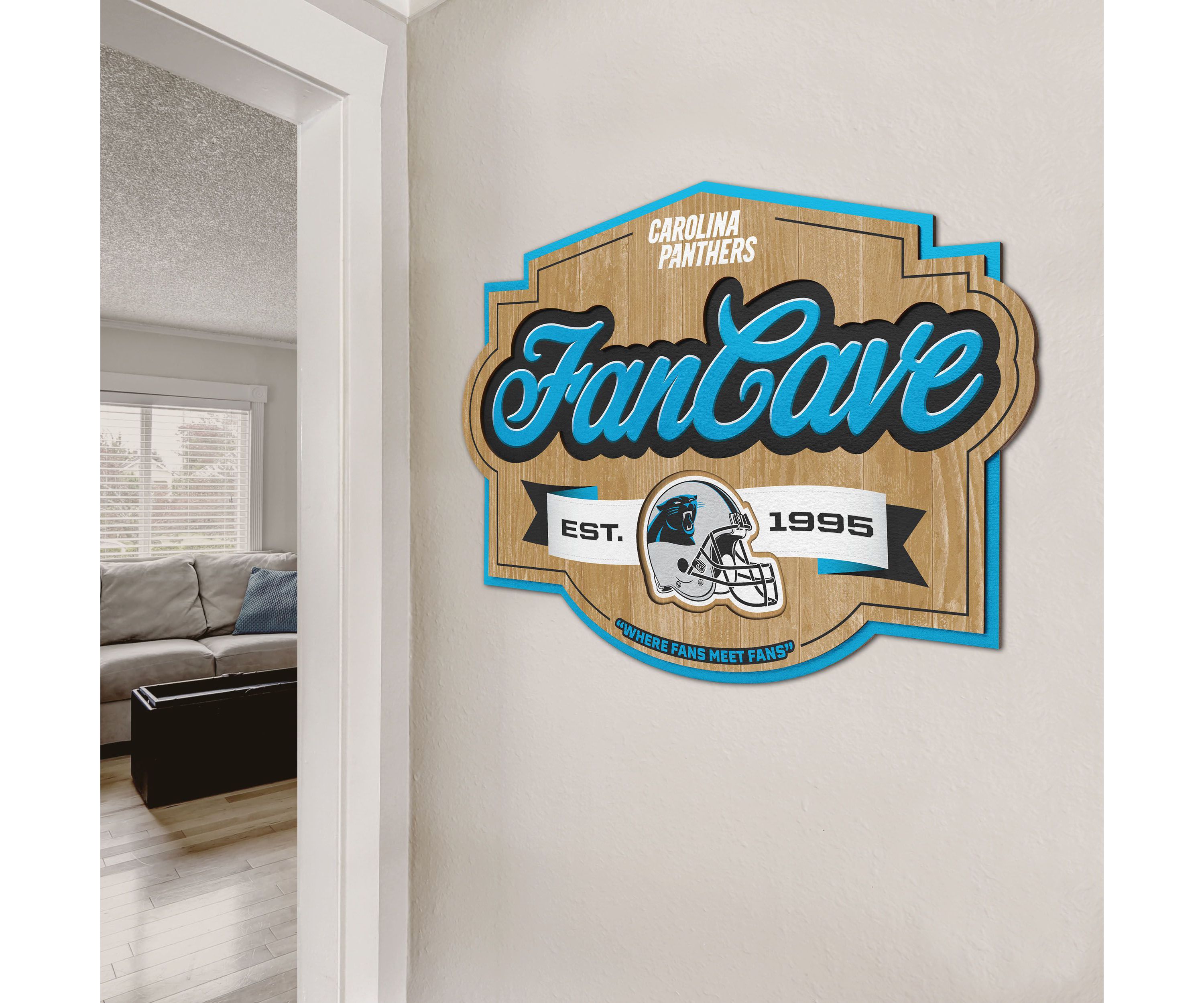 YouTheFan NFL Carolina Panthers Fan Cave Sign