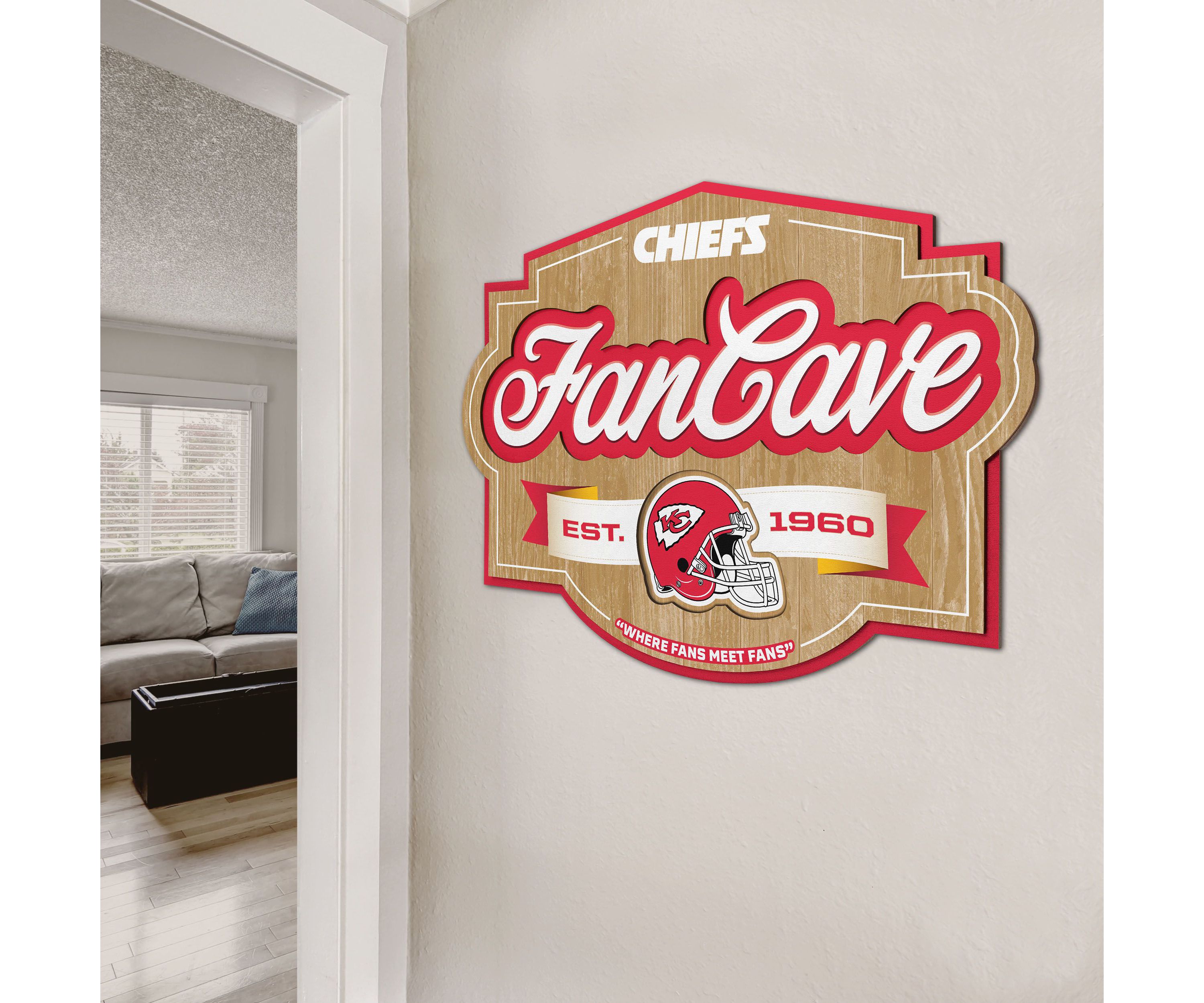 YouTheFan NFL Kansas City Chiefs Fan Cave Sign