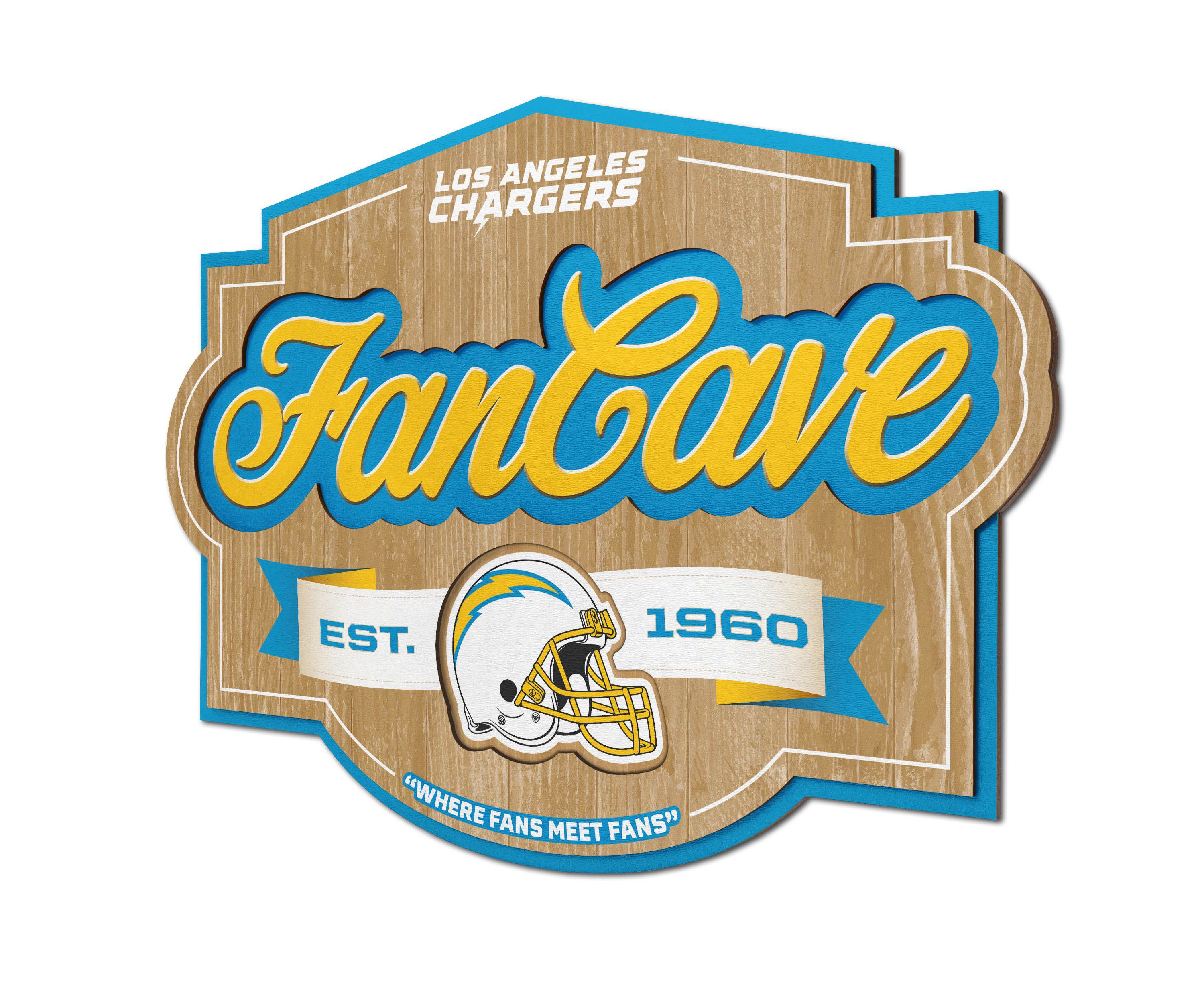 YouTheFan NFL Los Angeles Chargers Fan Cave Sign