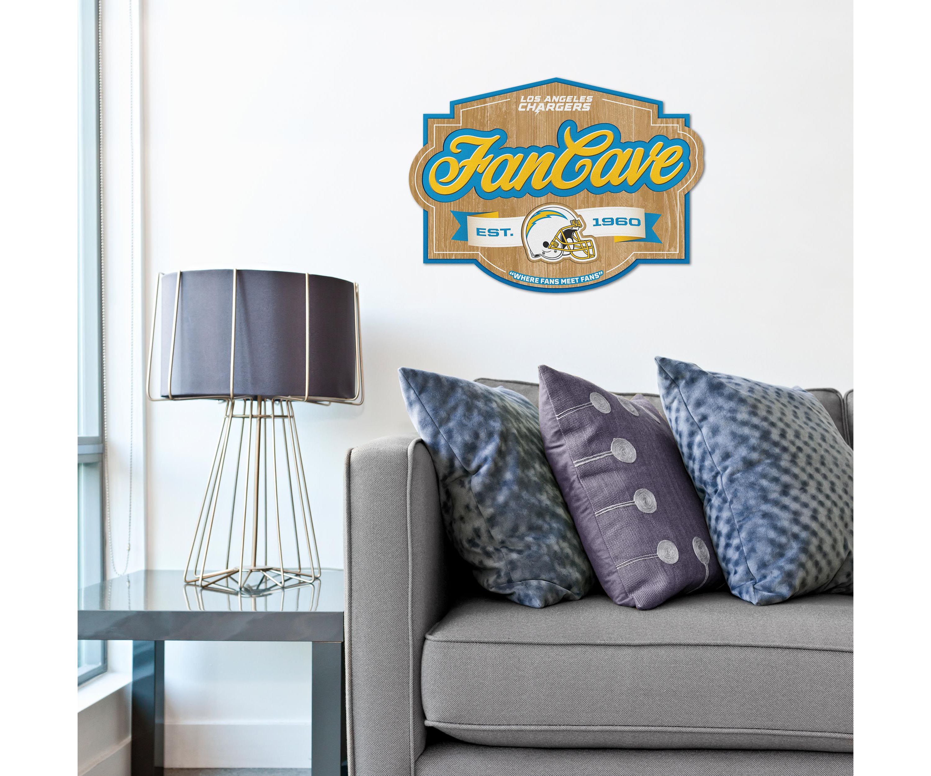 YouTheFan NFL Los Angeles Chargers Fan Cave Sign