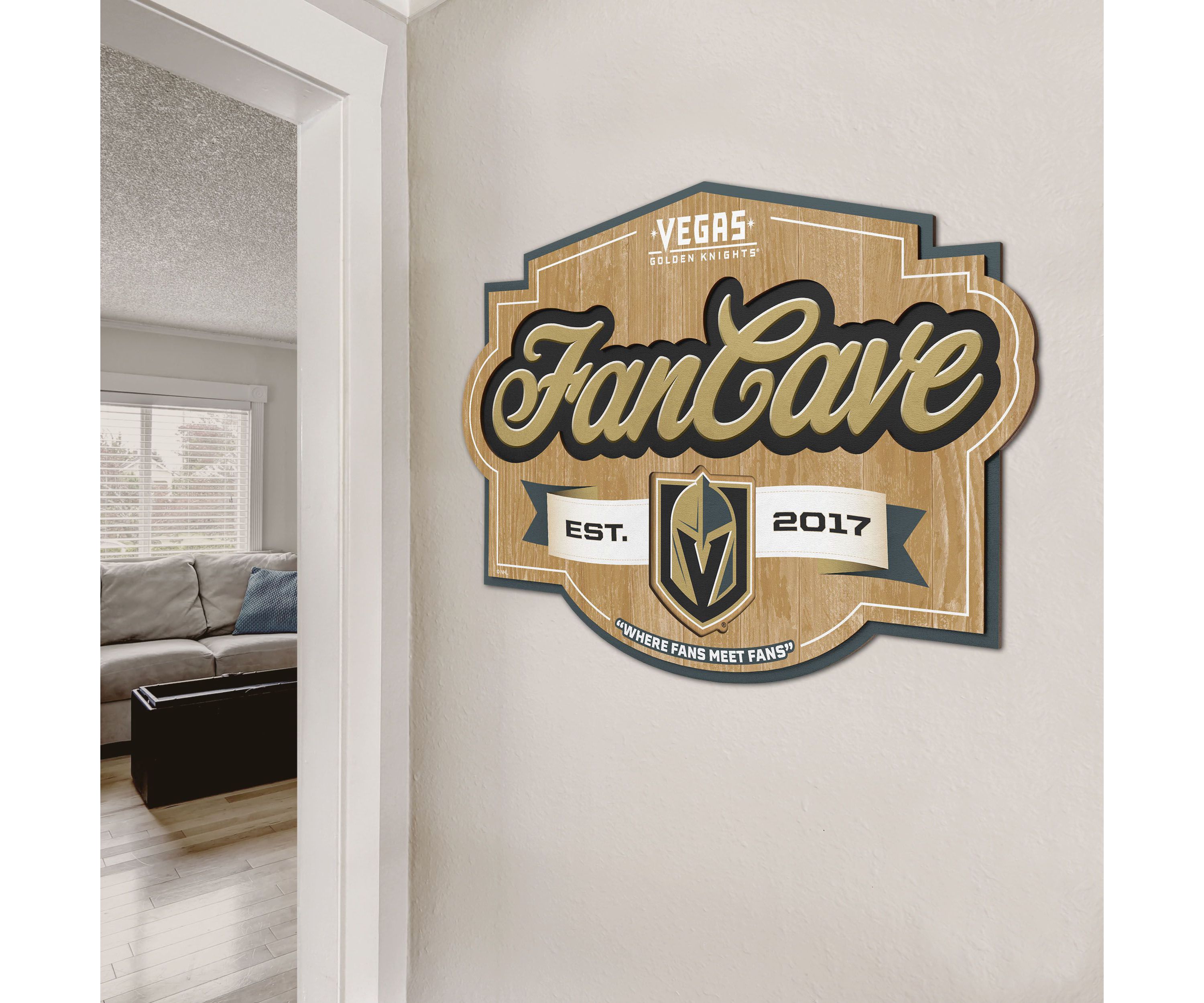 YouTheFan NHL Vegas Golden Knights Fan Cave Sign