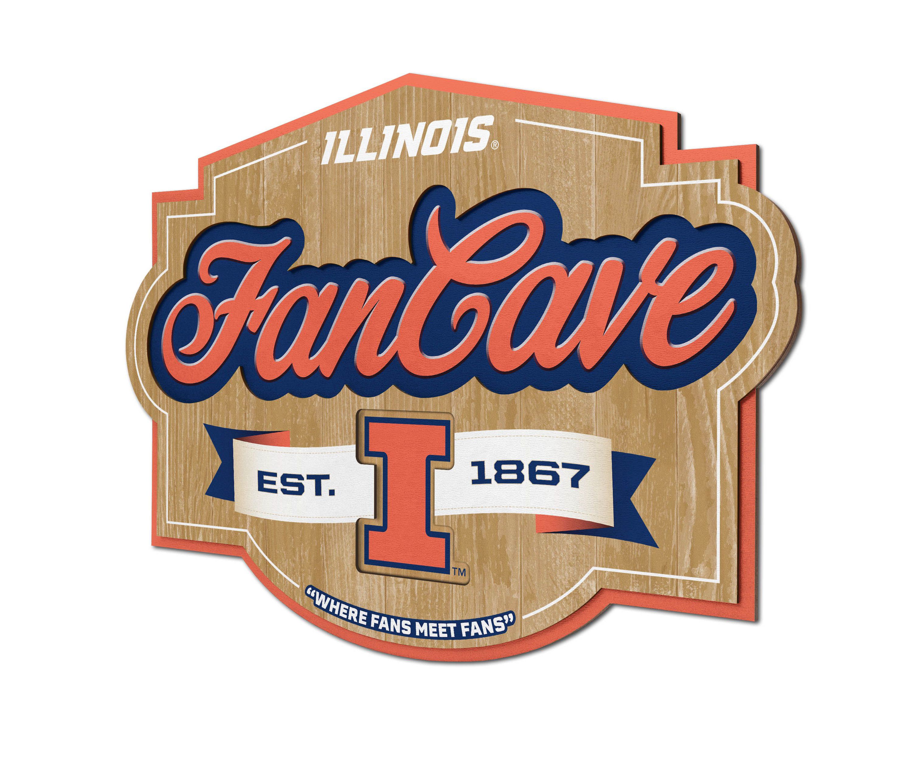 YouTheFan NCAA Illinois Fighting Illini Fan Cave Sign
