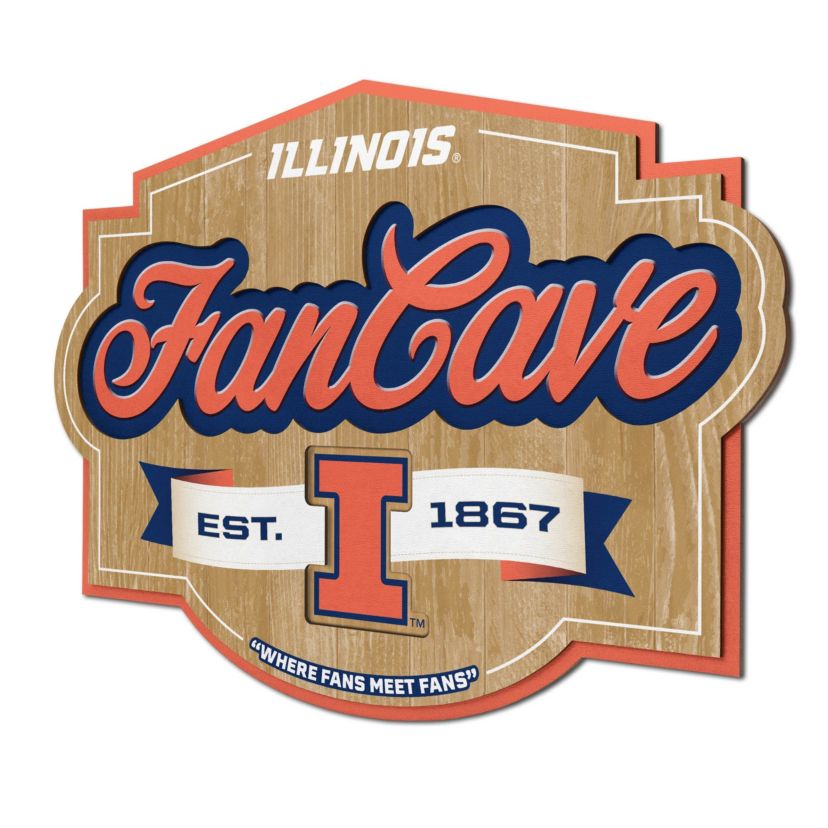 YouTheFan NCAA Illinois Fighting Illini Fan Cave Sign
