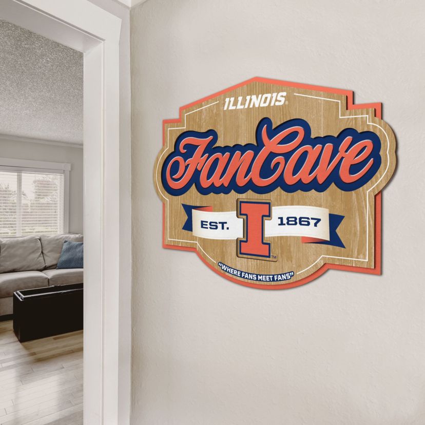 YouTheFan NCAA Illinois Fighting Illini Fan Cave Sign