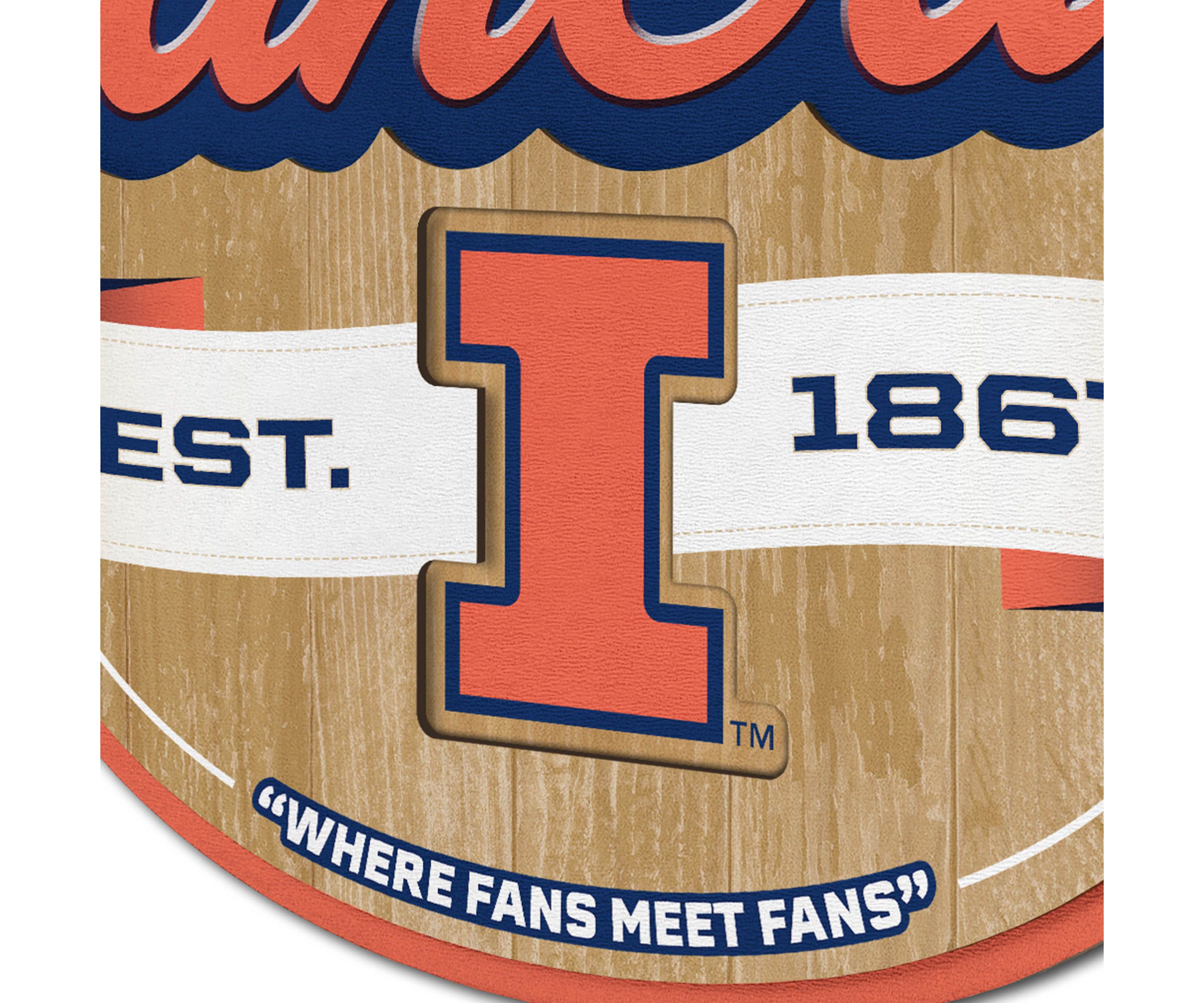 YouTheFan NCAA Illinois Fighting Illini Fan Cave Sign