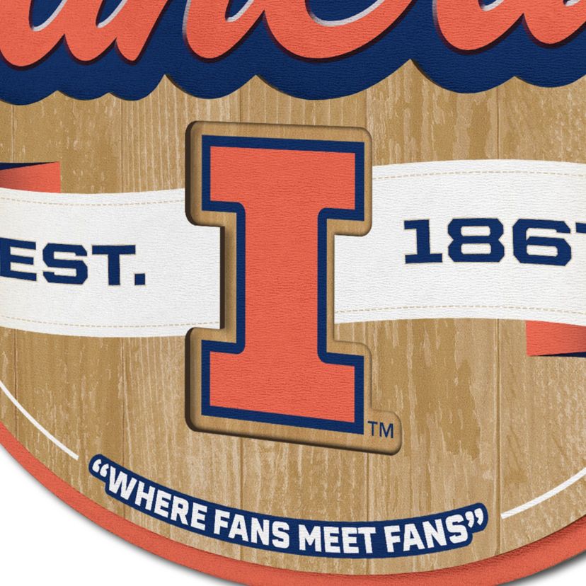 YouTheFan NCAA Illinois Fighting Illini Fan Cave Sign