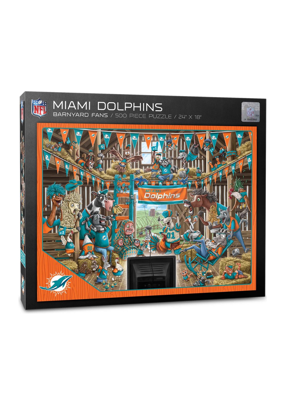 YouTheFan NFL Miami Dolphins Barnyard Fans 500pc Puzzle