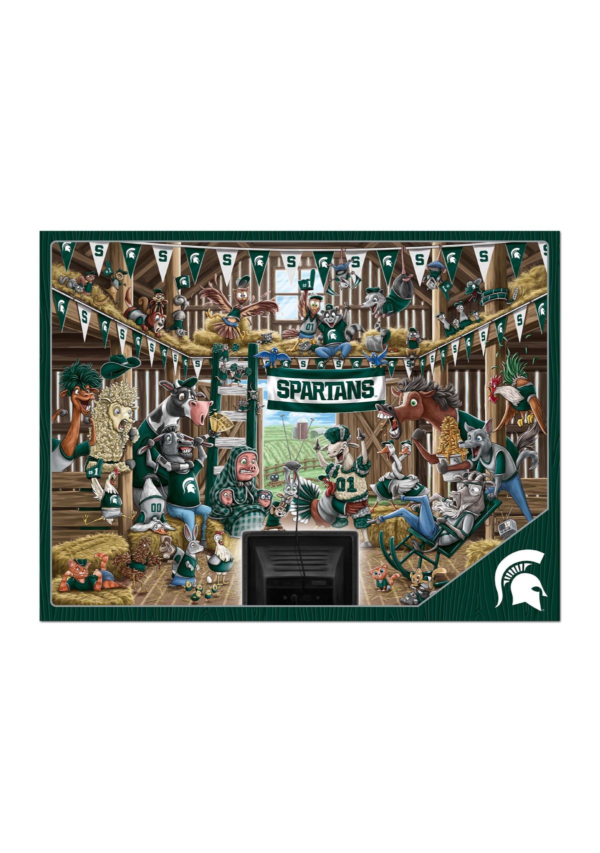 YouTheFan NCAA Michigan State Spartans Barnyard Fans 500pc Puzzle