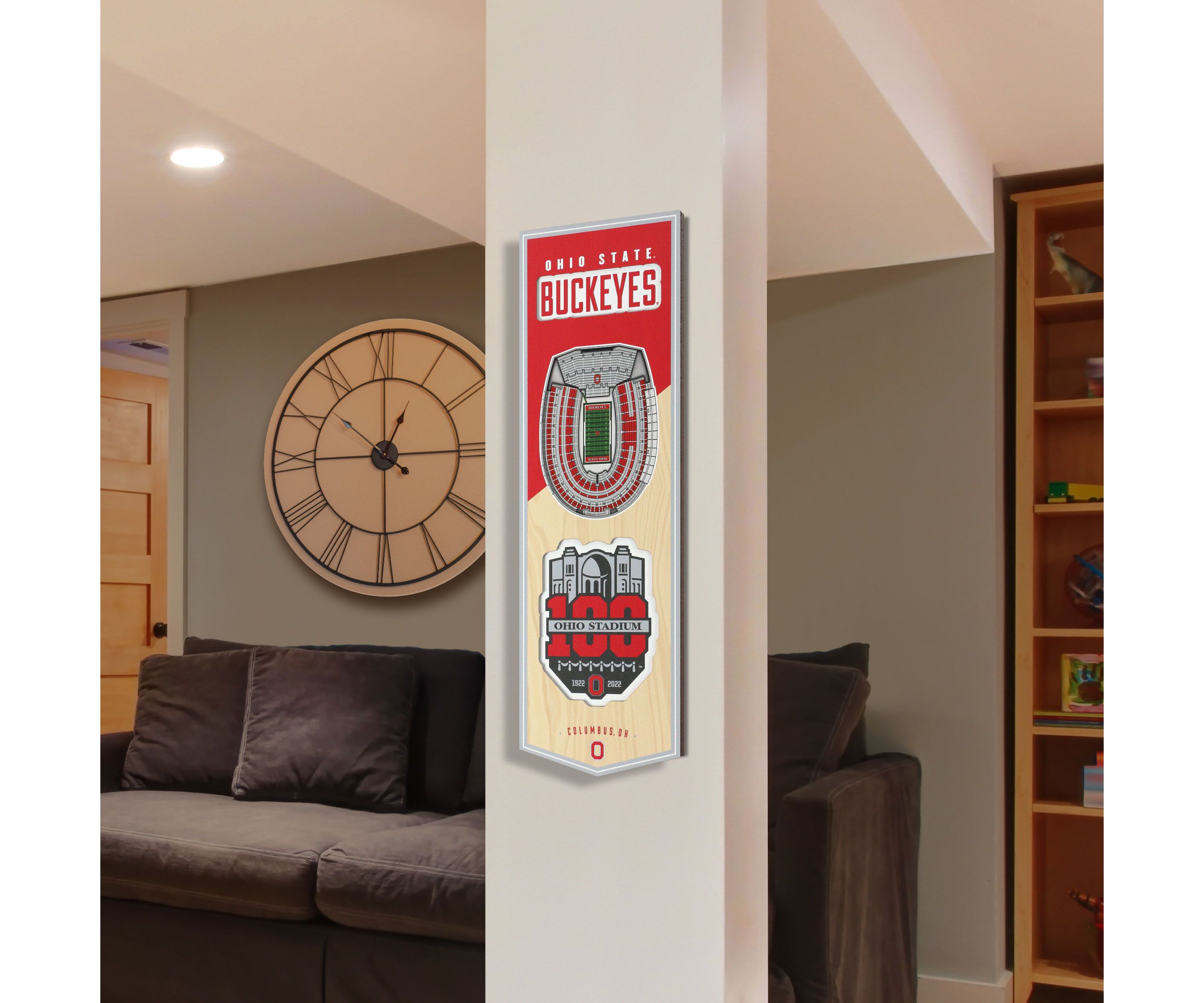 YouTheFan NCAA Ohio State Buckeyes 100th 3D Stadium 6x19 Banner - Ohio Stadium