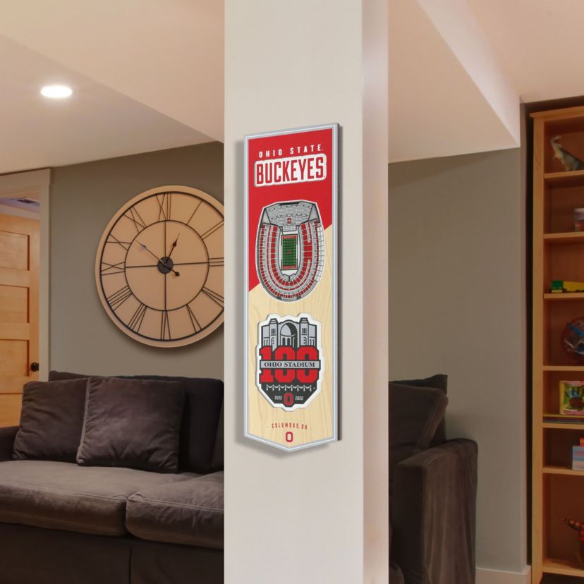 YouTheFan NCAA Ohio State Buckeyes 100th 3D Stadium 6x19 Banner - Ohio Stadium