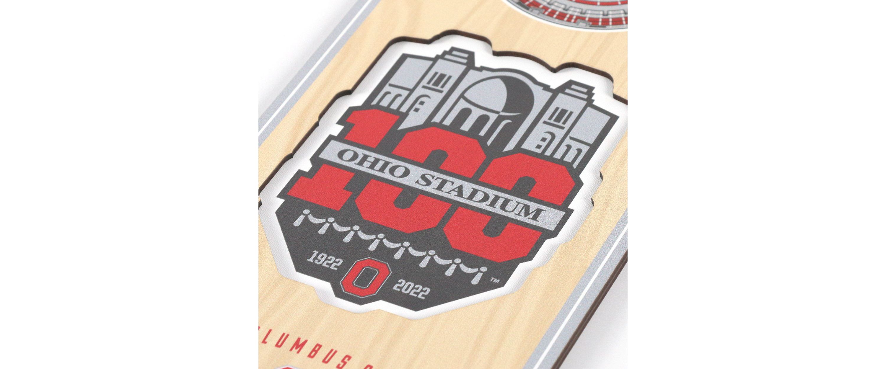 YouTheFan NCAA Ohio State Buckeyes 100th 3D Stadium 6x19 Banner - Ohio Stadium