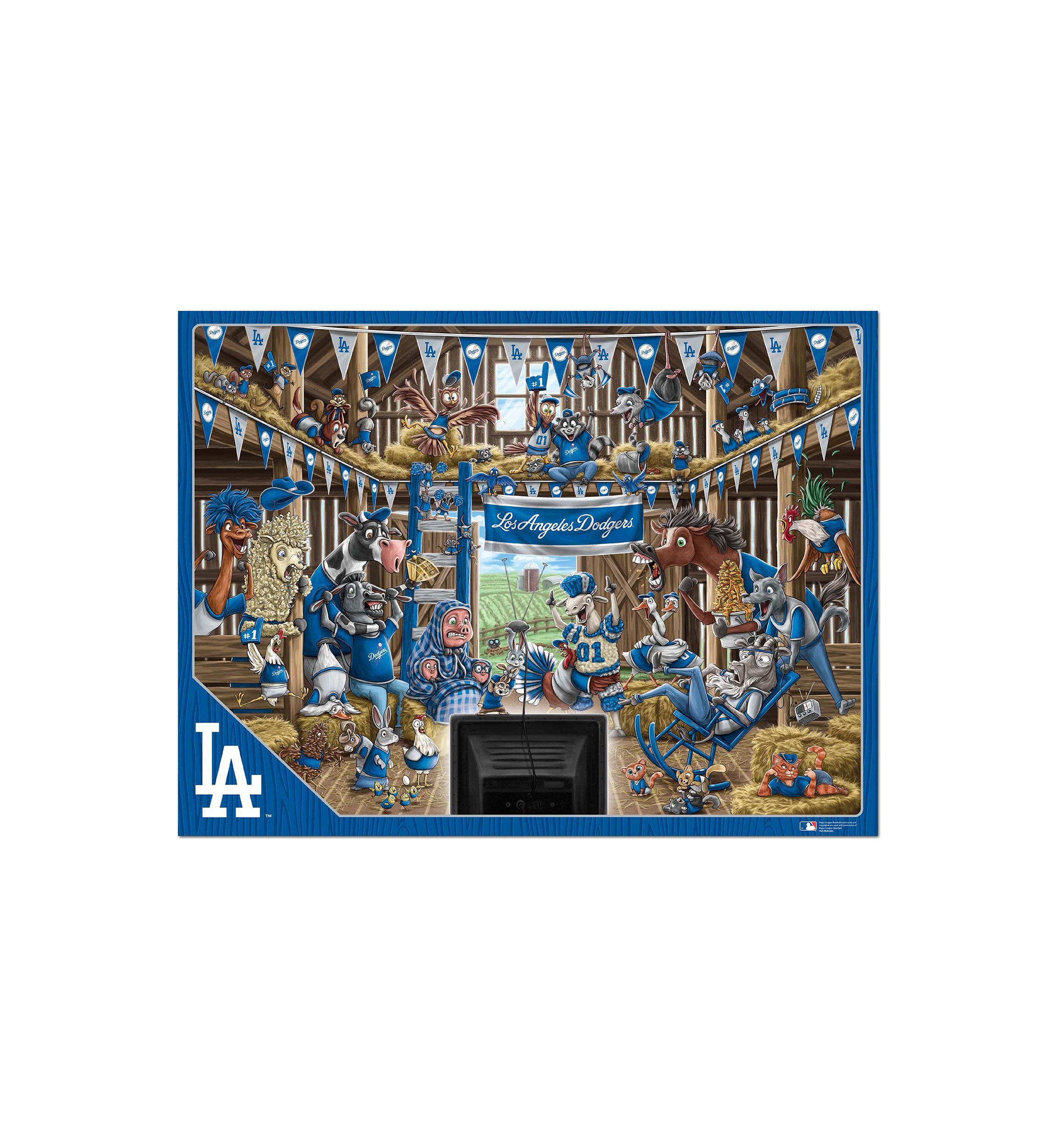 YouTheFan MLB Los Angeles Dodgers Barnyard Fans 500pc Puzzle