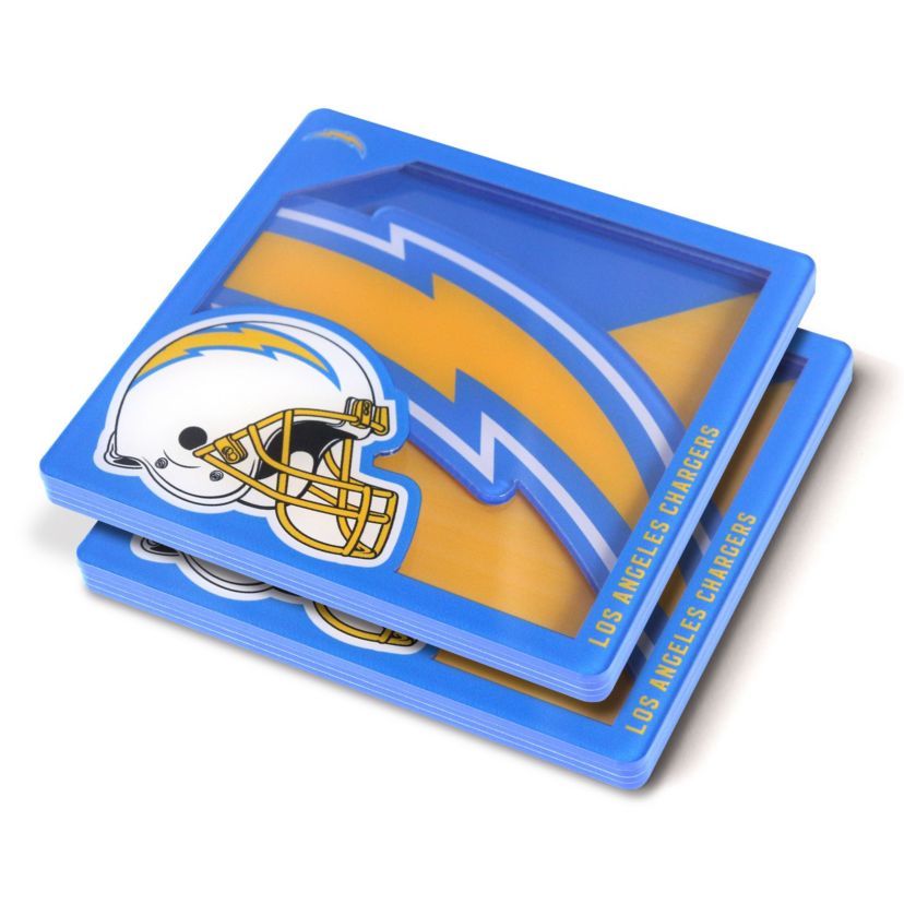 YouTheFan NFL Los Angeles Chargers 3D Logo Series Coasters