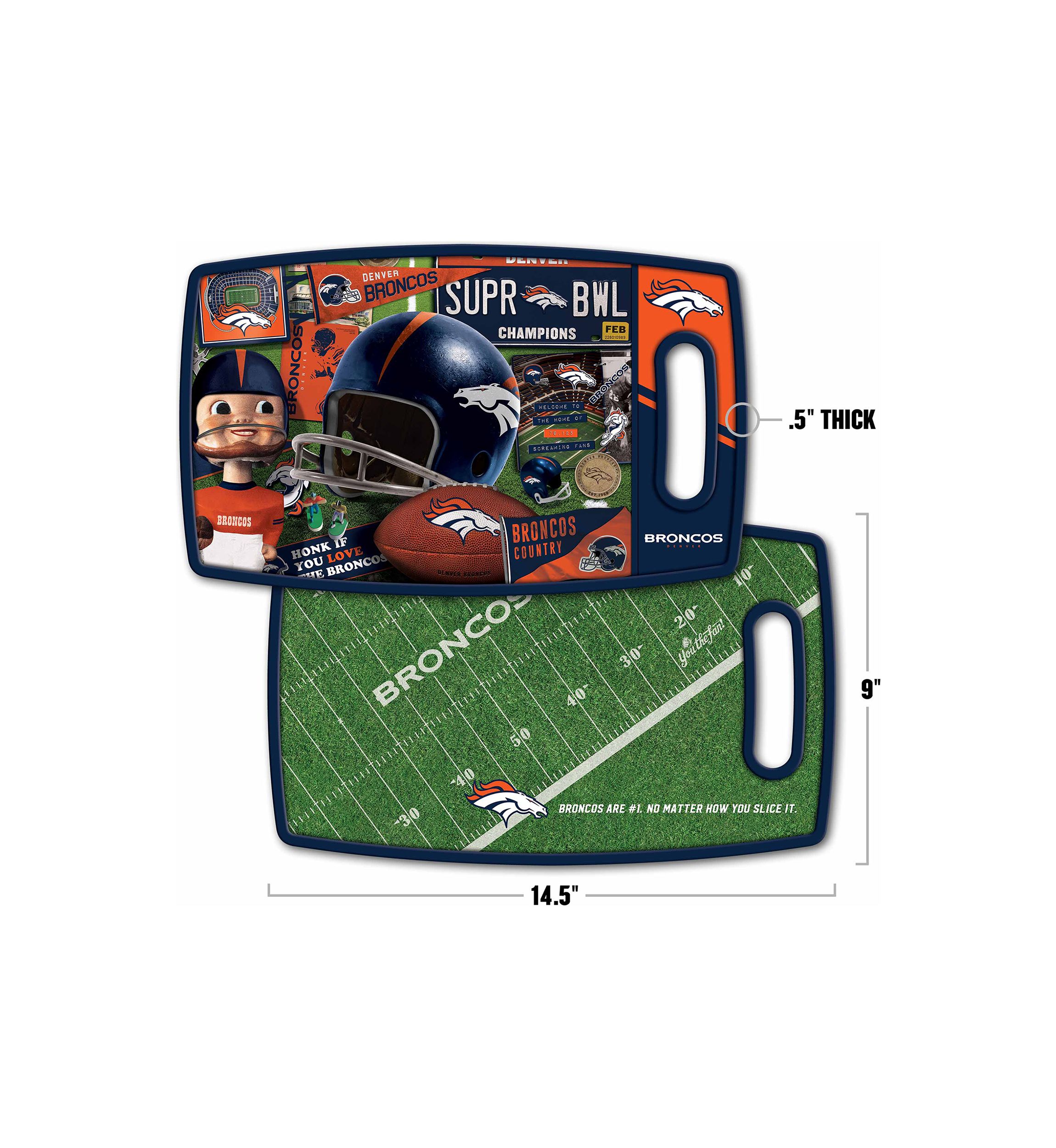 YouTheFan NFL Denver Broncos Retro Series Cutting Board