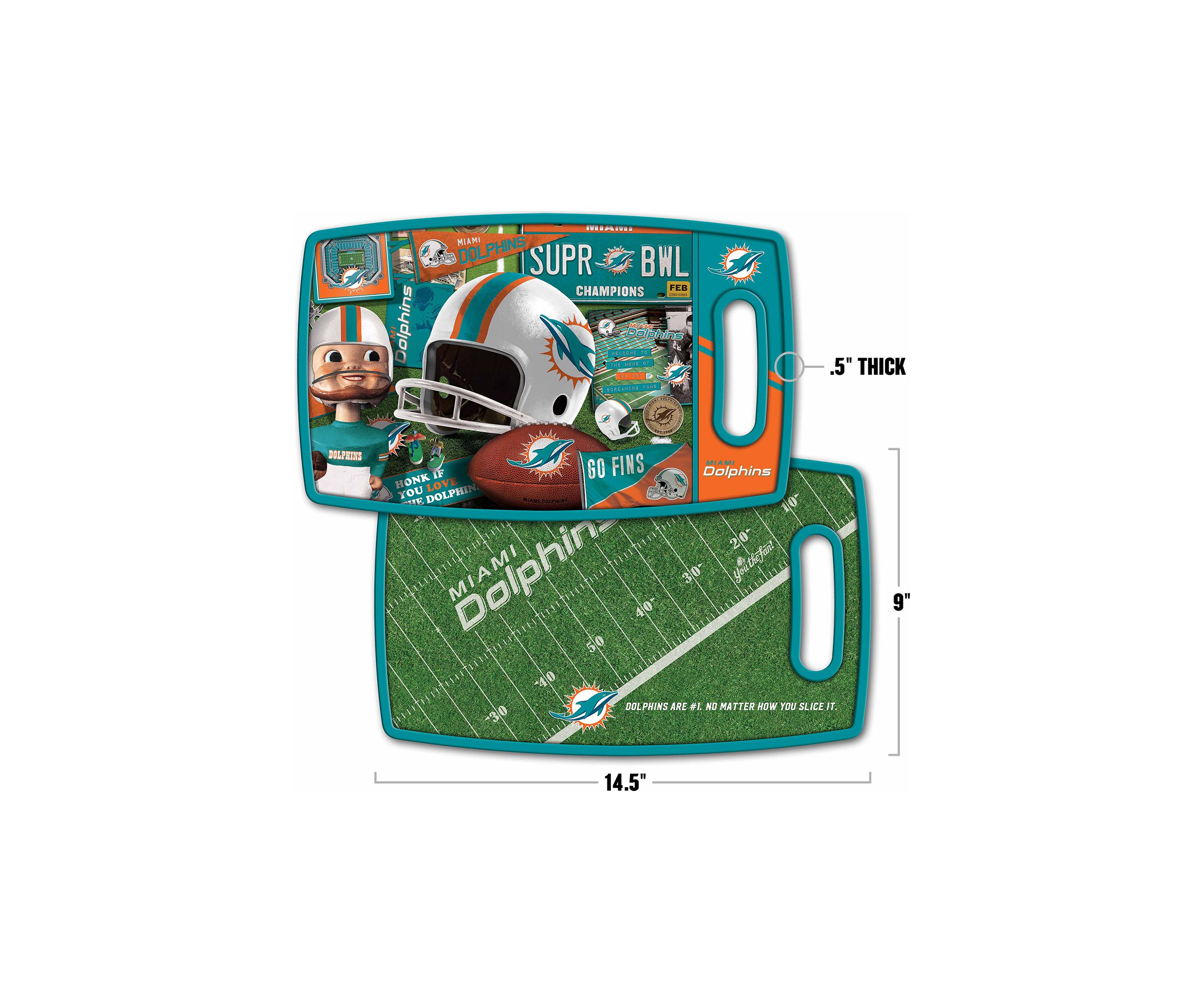 YouTheFan NFL Miami Dolphins Retro Series Cutting Board